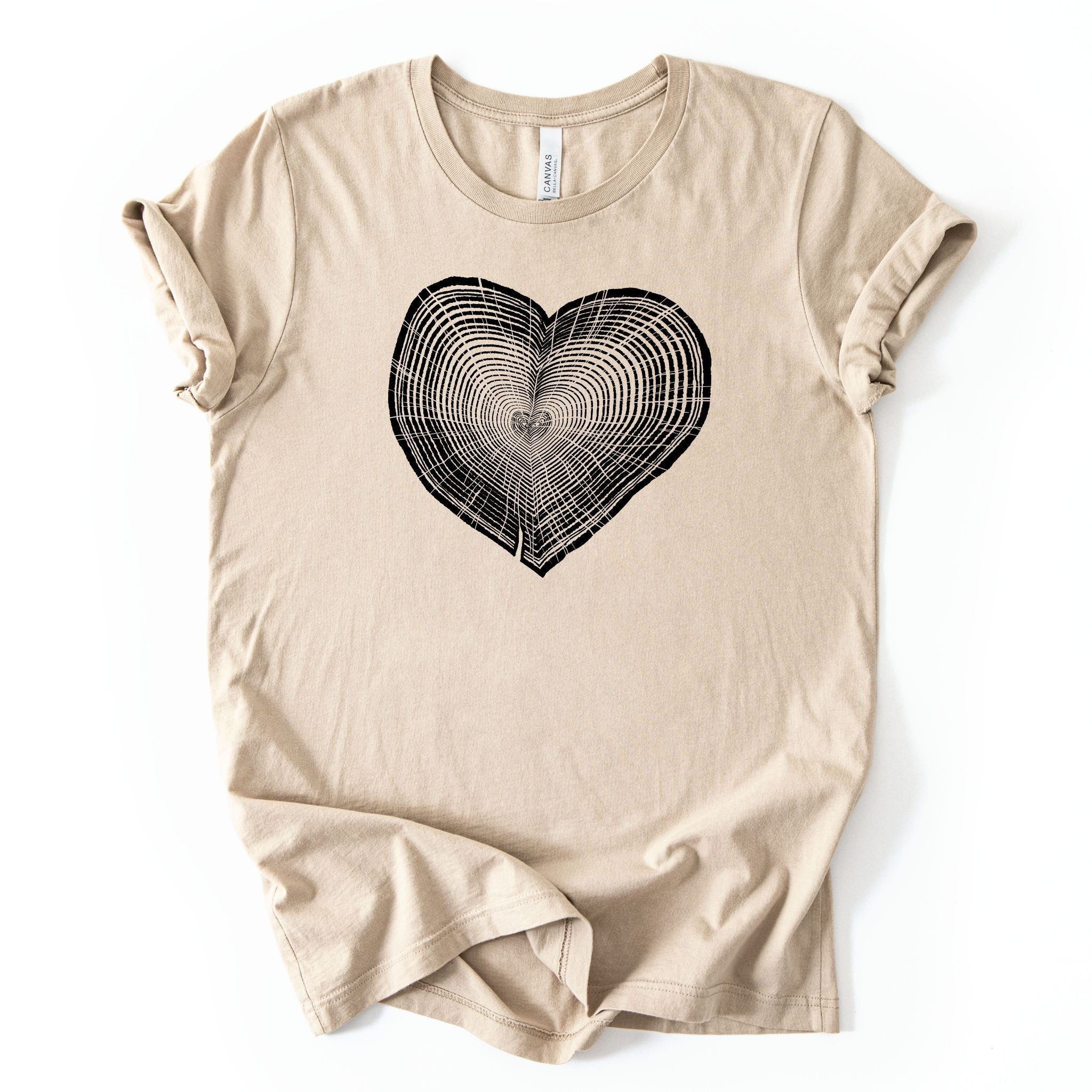 Heart Tree Trunk Graphic Tee Long Sleeve 032-Graphic Tees-208 Tees Wholesale, Idaho