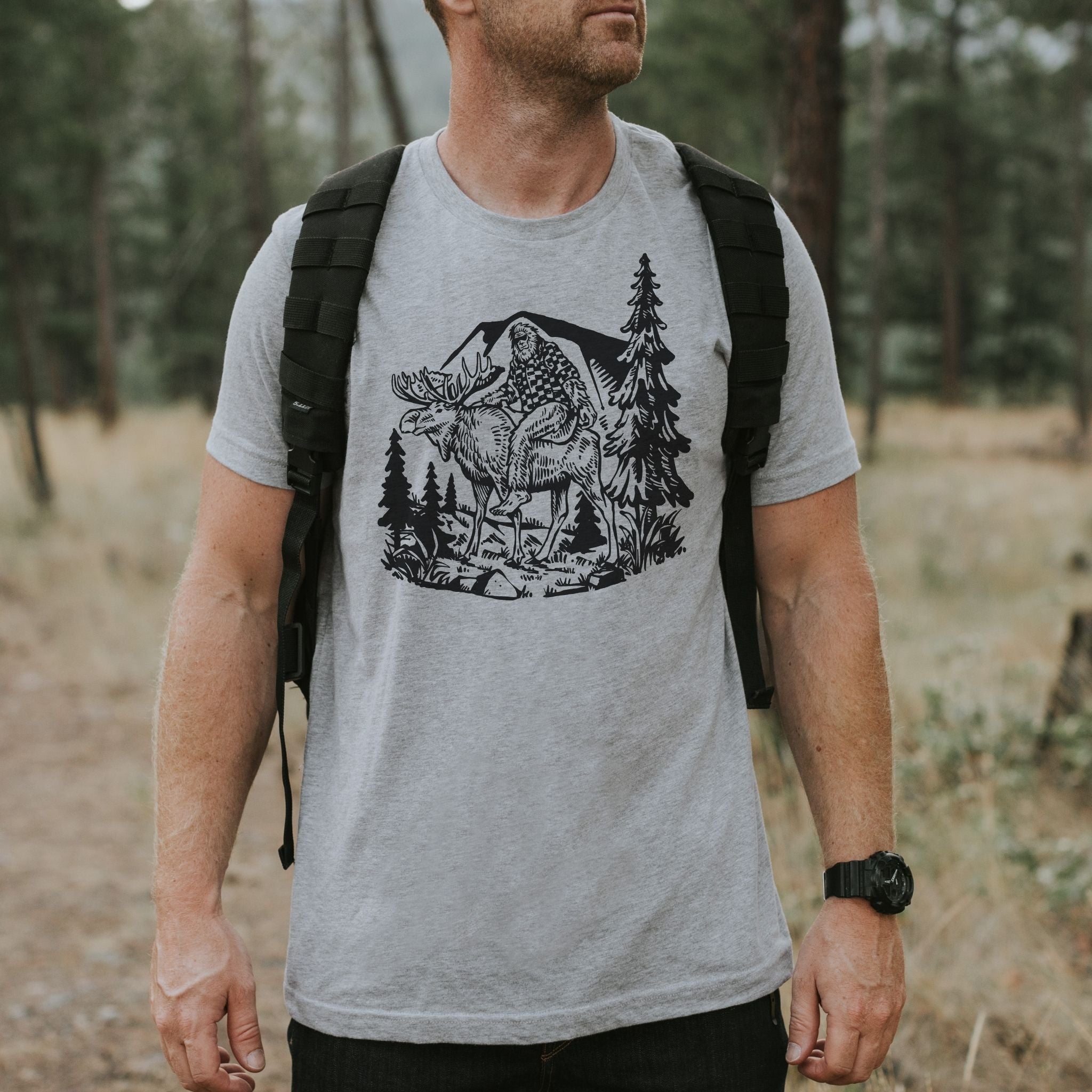 Bigfoot Moose Graphic Tee | Long Sleeve | Hoodie | Sweatshirt 084-Graphic Tees-208 Tees Wholesale, Idaho