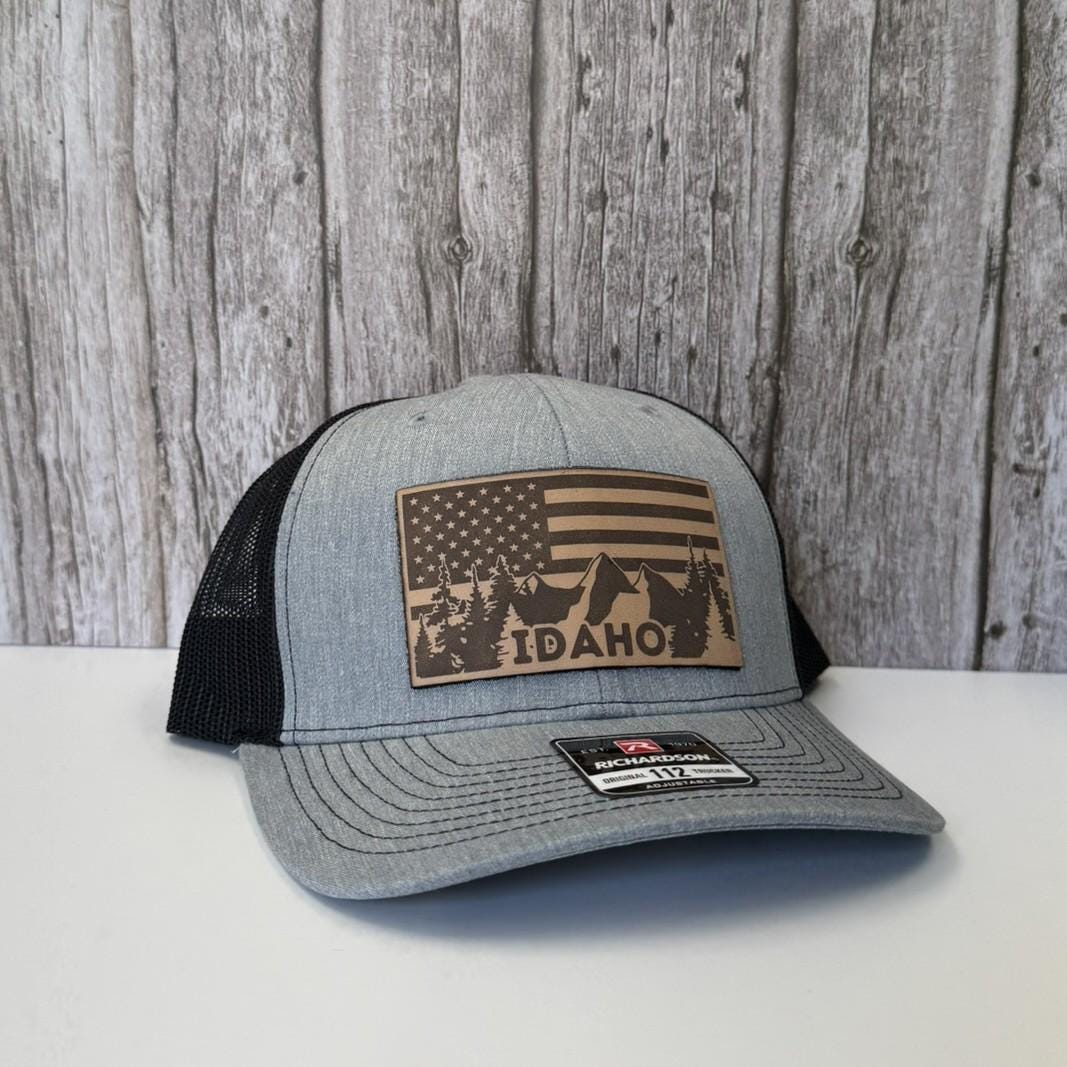 Idaho Mountain Flag Leather Patch Hat – 208Tees-208 Tees Wholesale, Idaho