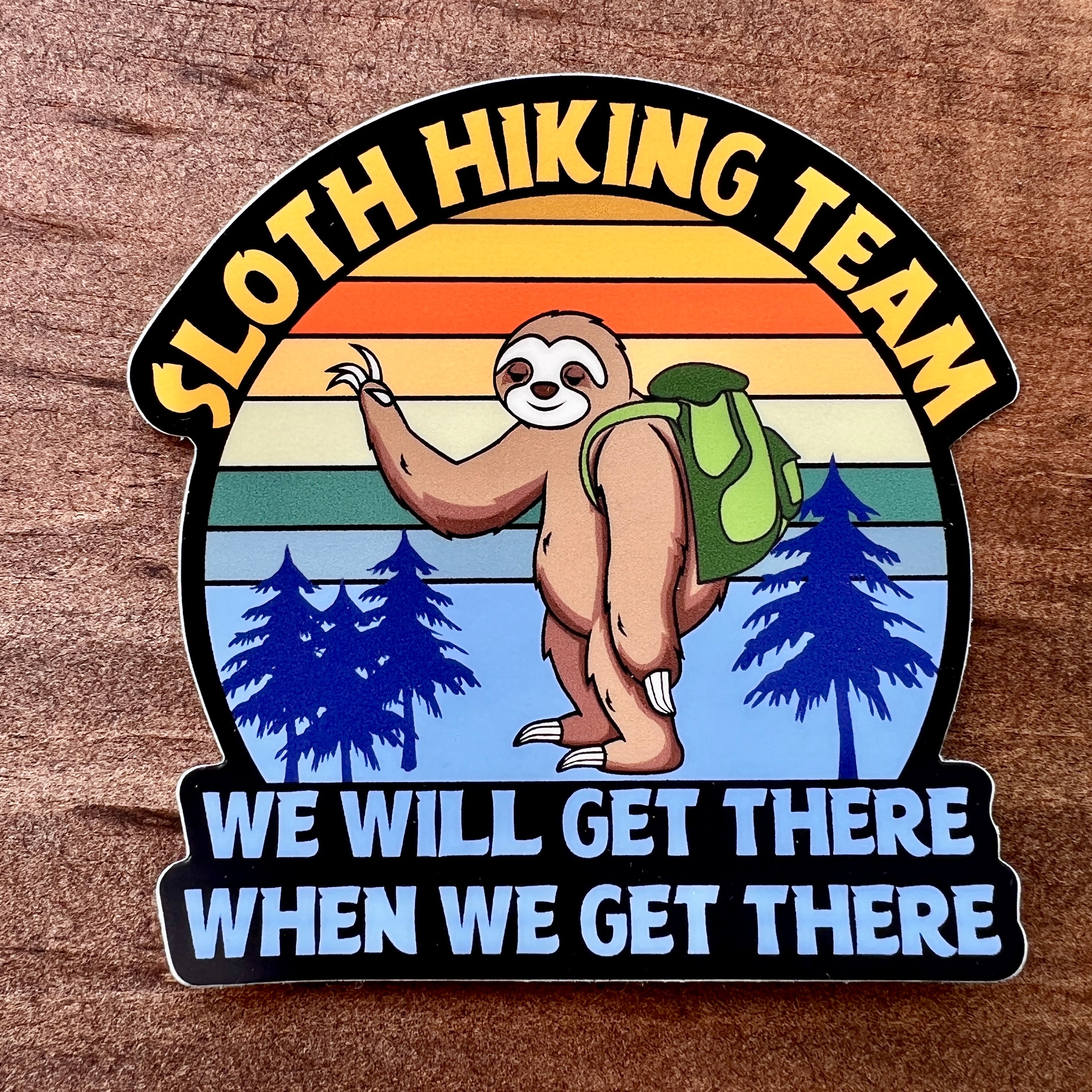 WHOLESALE Sloth Hiking Sticker – Weatherproof Vinyl Outdoor Adventure Decal | USA Made-Sticker-208 Tees Wholesale, Idaho
