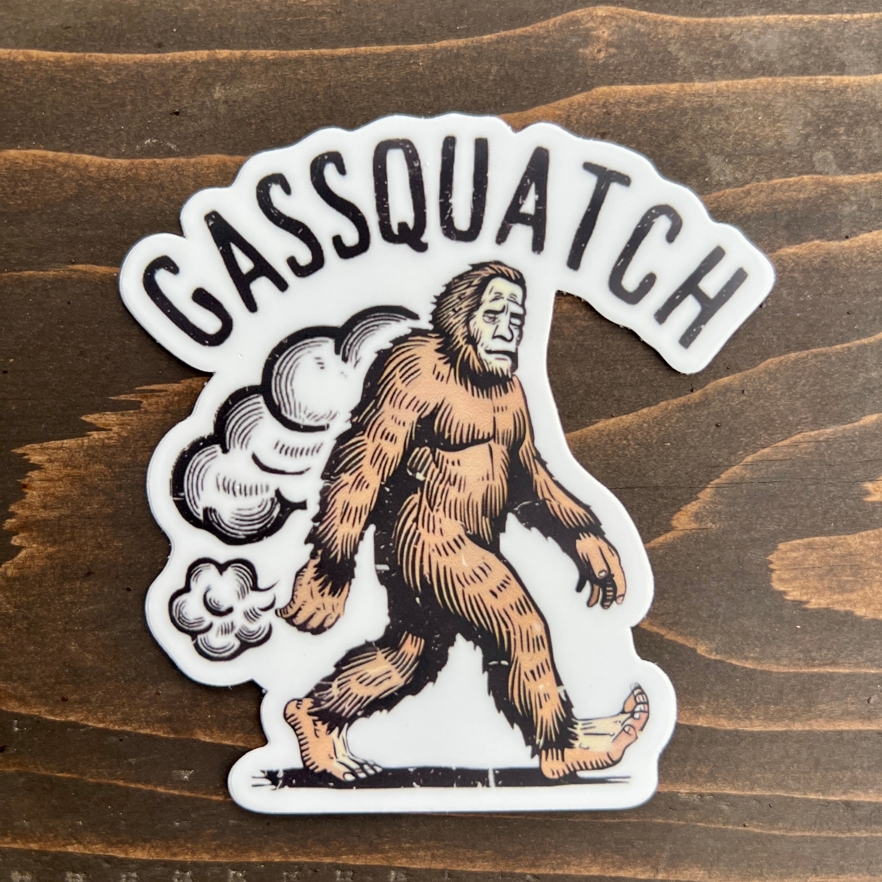 WHOLESALE Bigfoot Bumper Sticker - Hilarious Gassquatch Vinyl Decal | Waterproof Car Sticker-Sticker-208 Tees Wholesale, Idaho