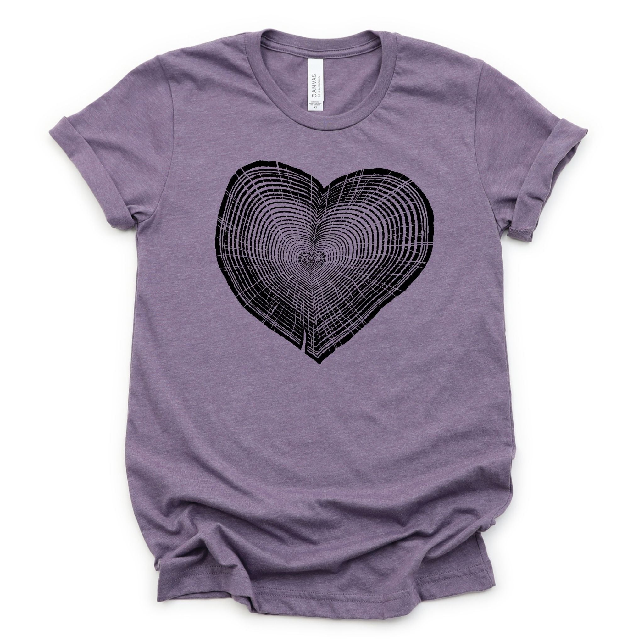 Heart Tree Trunk Graphic Tee Long Sleeve 032-Graphic Tees-208 Tees Wholesale, Idaho
