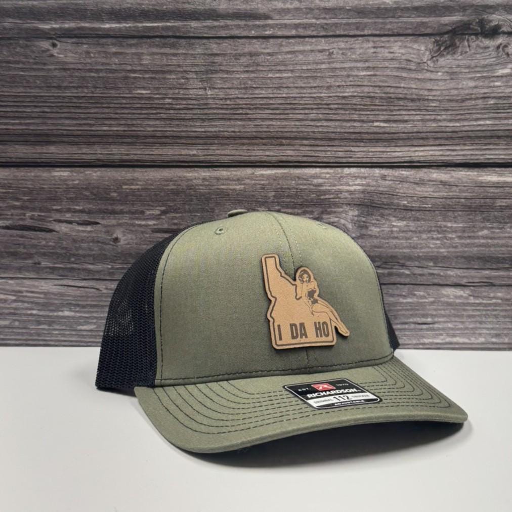 I-Da-Ho Idaho Pin-Up Leather Patch Hat (Adjustable Fit)-208 Tees Wholesale, Idaho