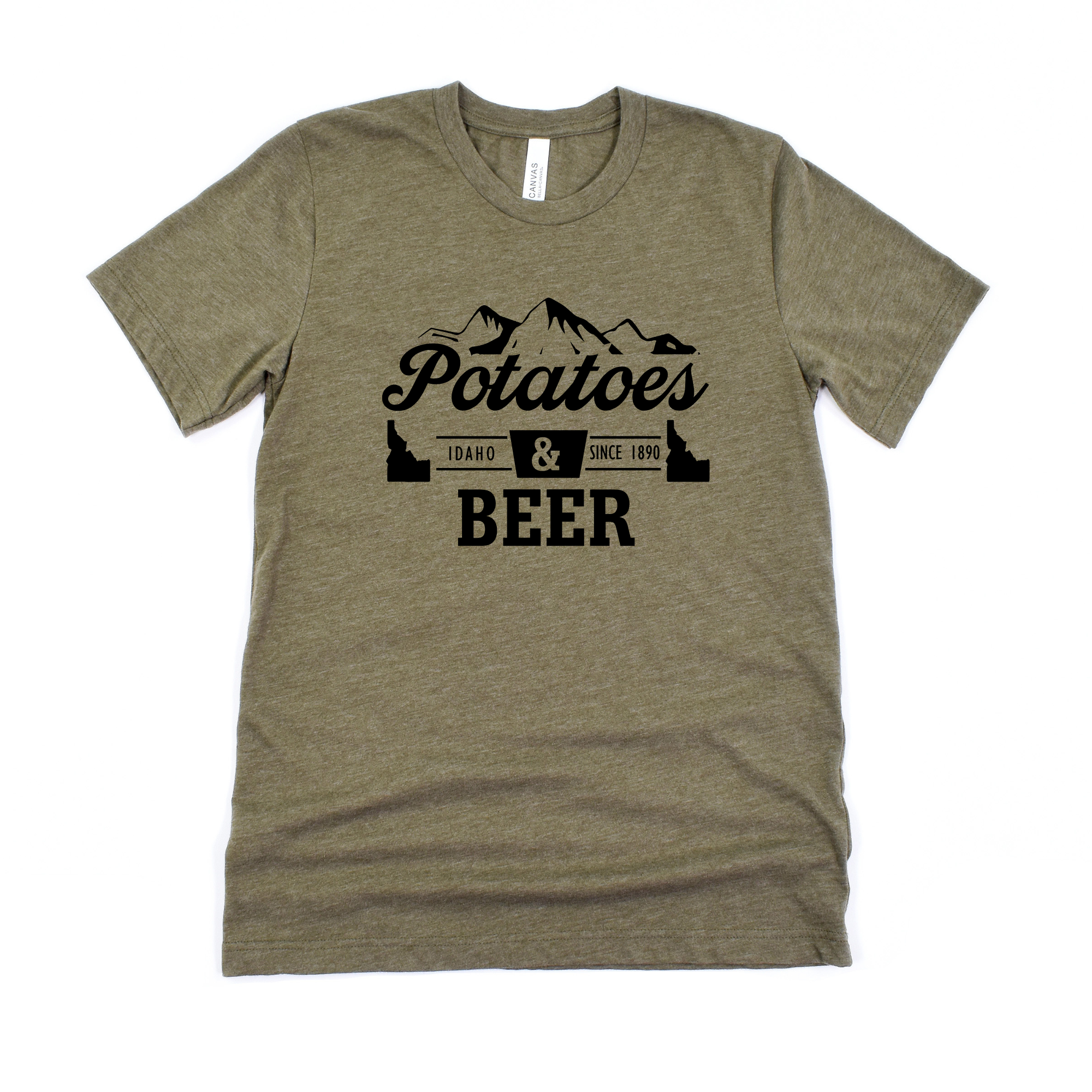 Potatoes and Beer Idaho Graphic Tee Long Sleeve 302-Graphic Tees-208 Tees Wholesale, Idaho