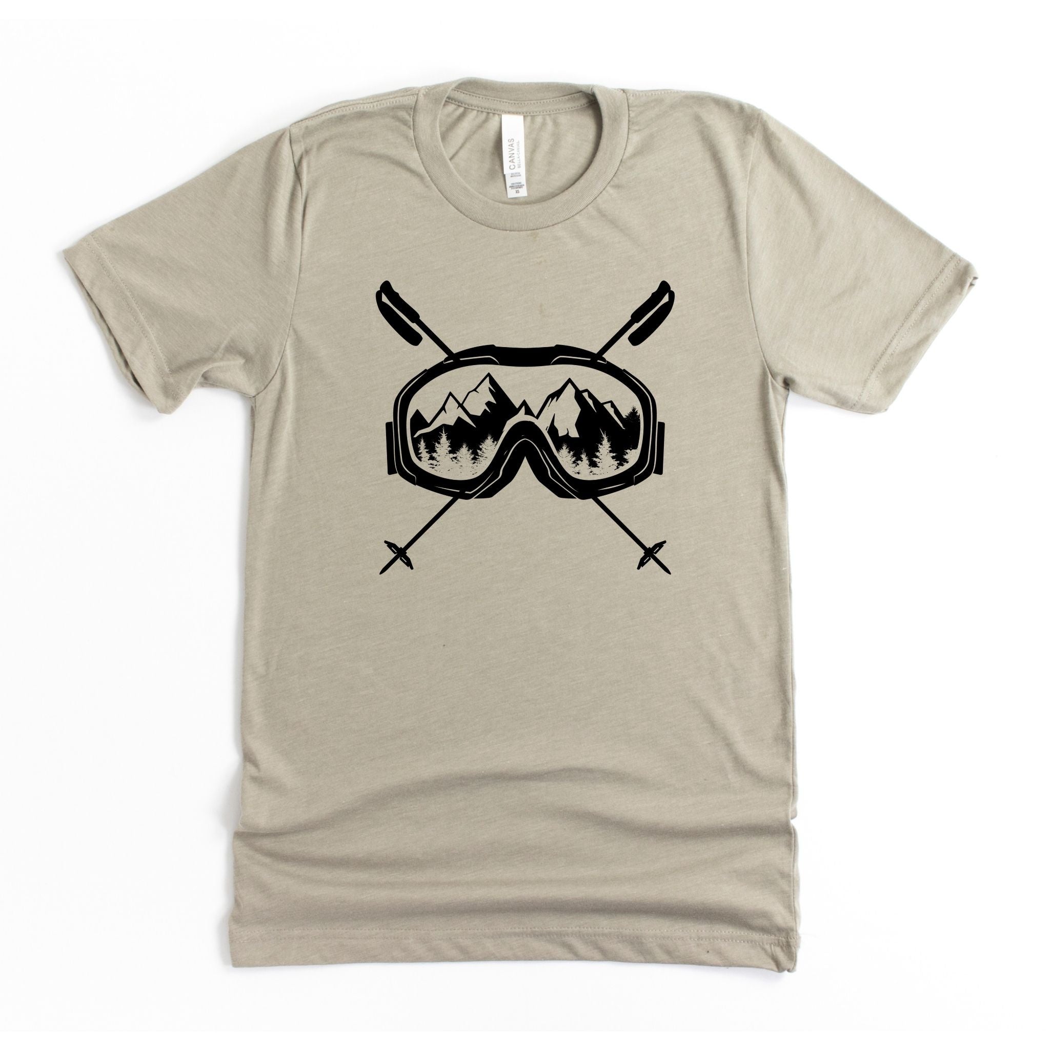 Ski Goggles Mountain View Graphic Tee Long Sleeve 030-Graphic Tees-208 Tees Wholesale, Idaho