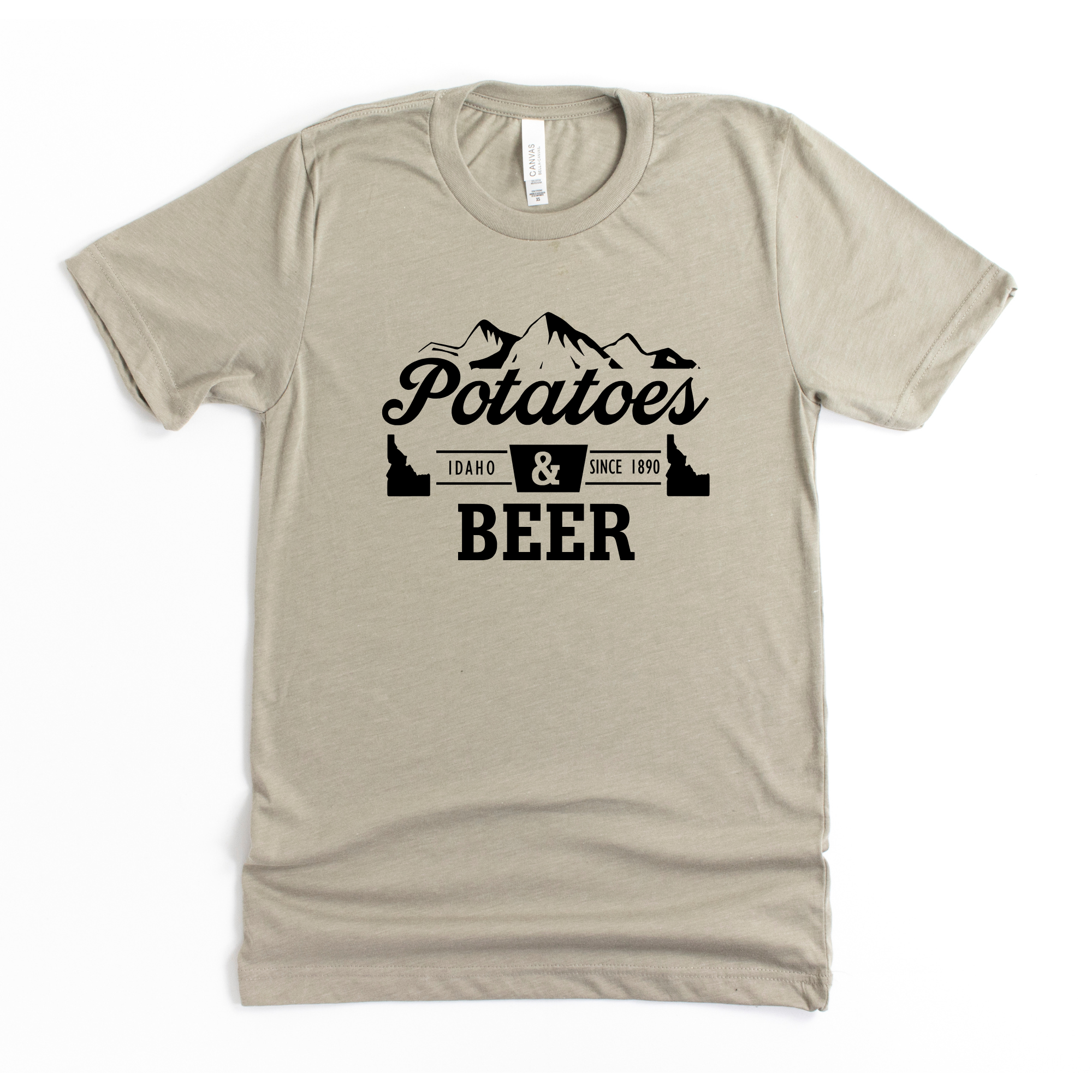 Potatoes and Beer Idaho Graphic Tee Long Sleeve 302-Graphic Tees-208 Tees Wholesale, Idaho