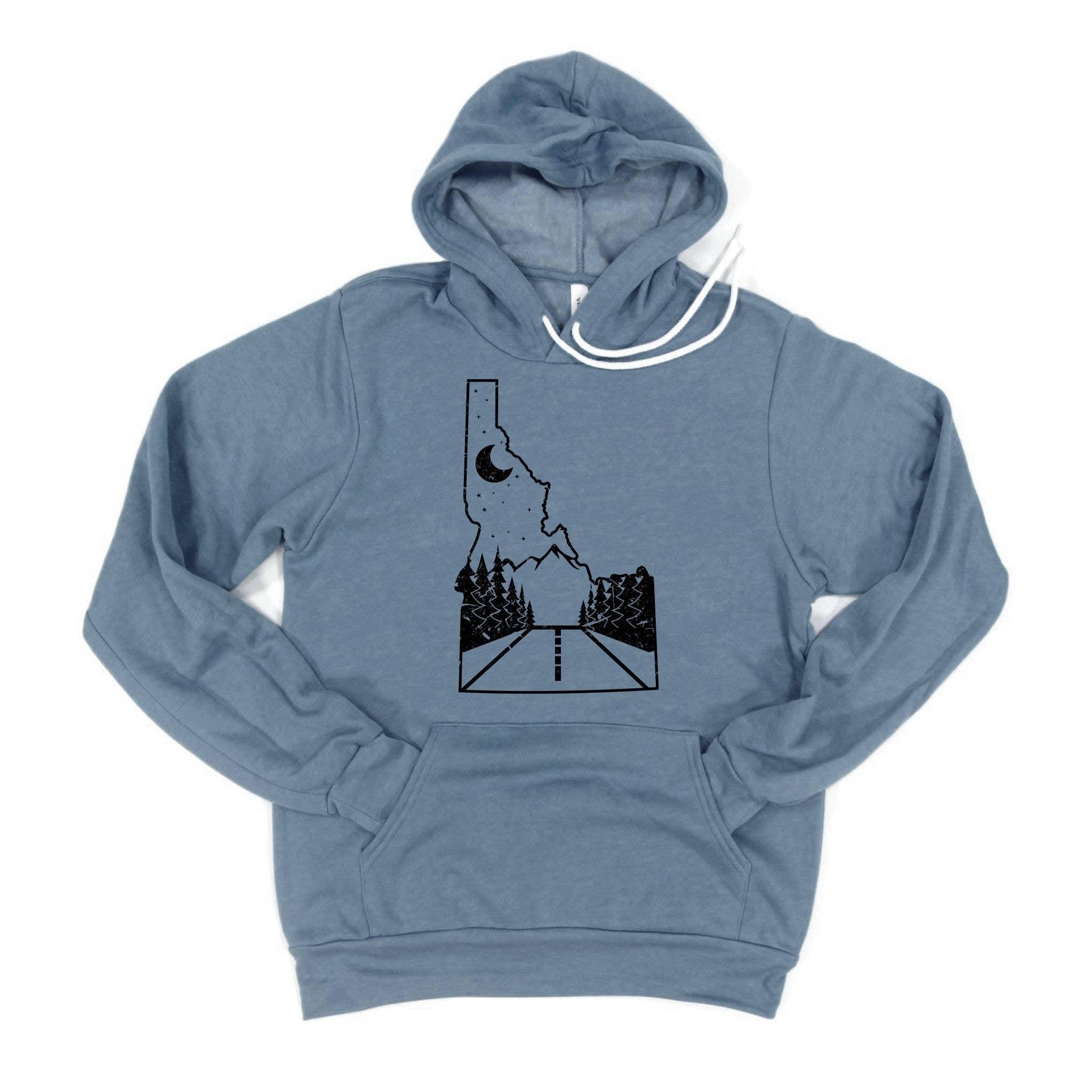 WHOLESALE Idaho State Road Mountain Hoodie Sweatshirt | Crewneck 019-Sweatshirts-208 Tees Wholesale, Idaho