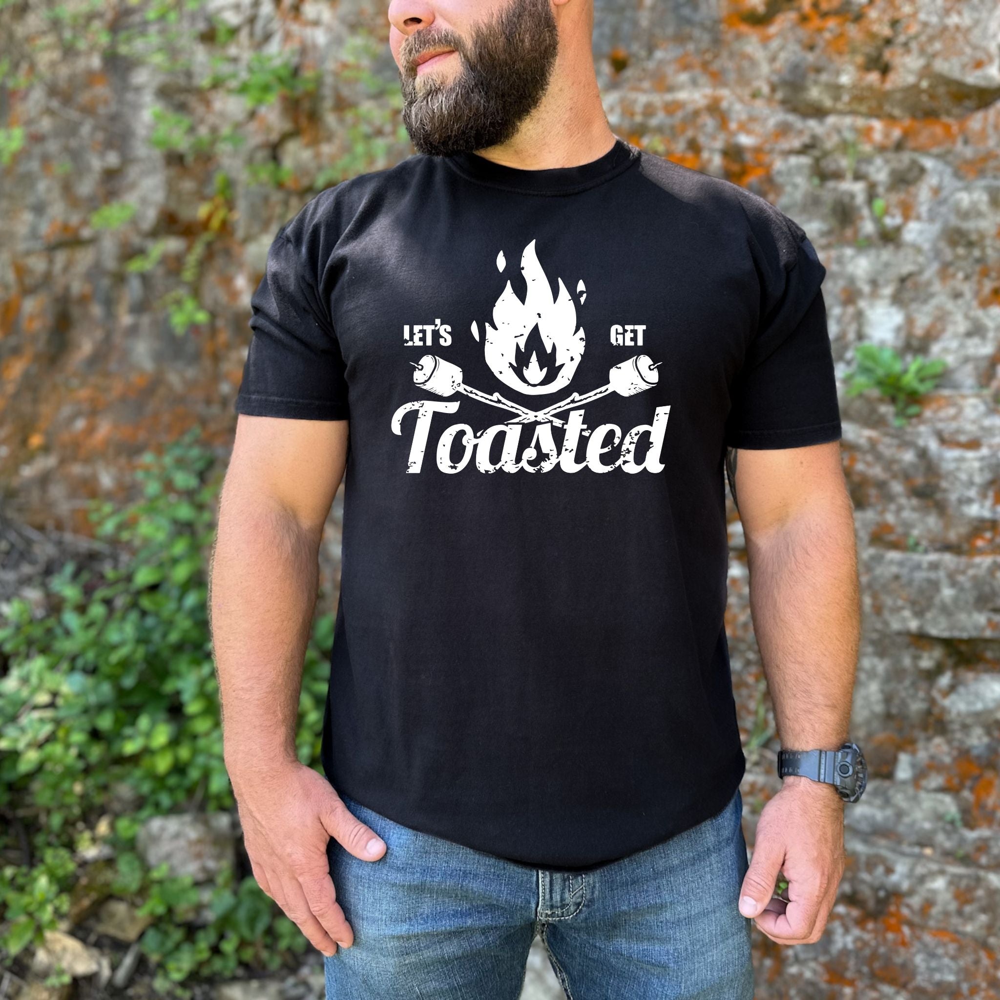 Let’s Get Toasted Campfire Graphic Tee 008-Graphic Tees-208 Tees Wholesale, Idaho