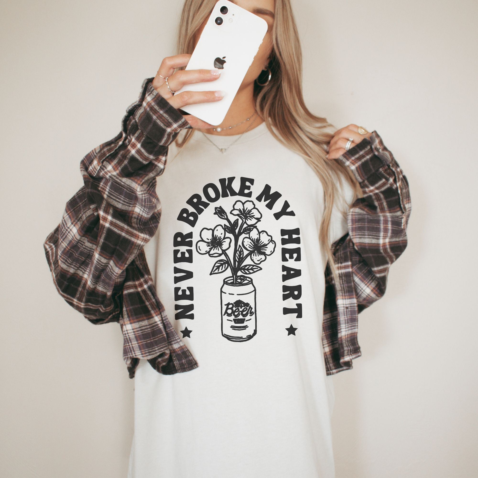 Never Broke My Heart Graphic Tee Long Sleeve 140-Graphic Tees-208 Tees Wholesale, Idaho