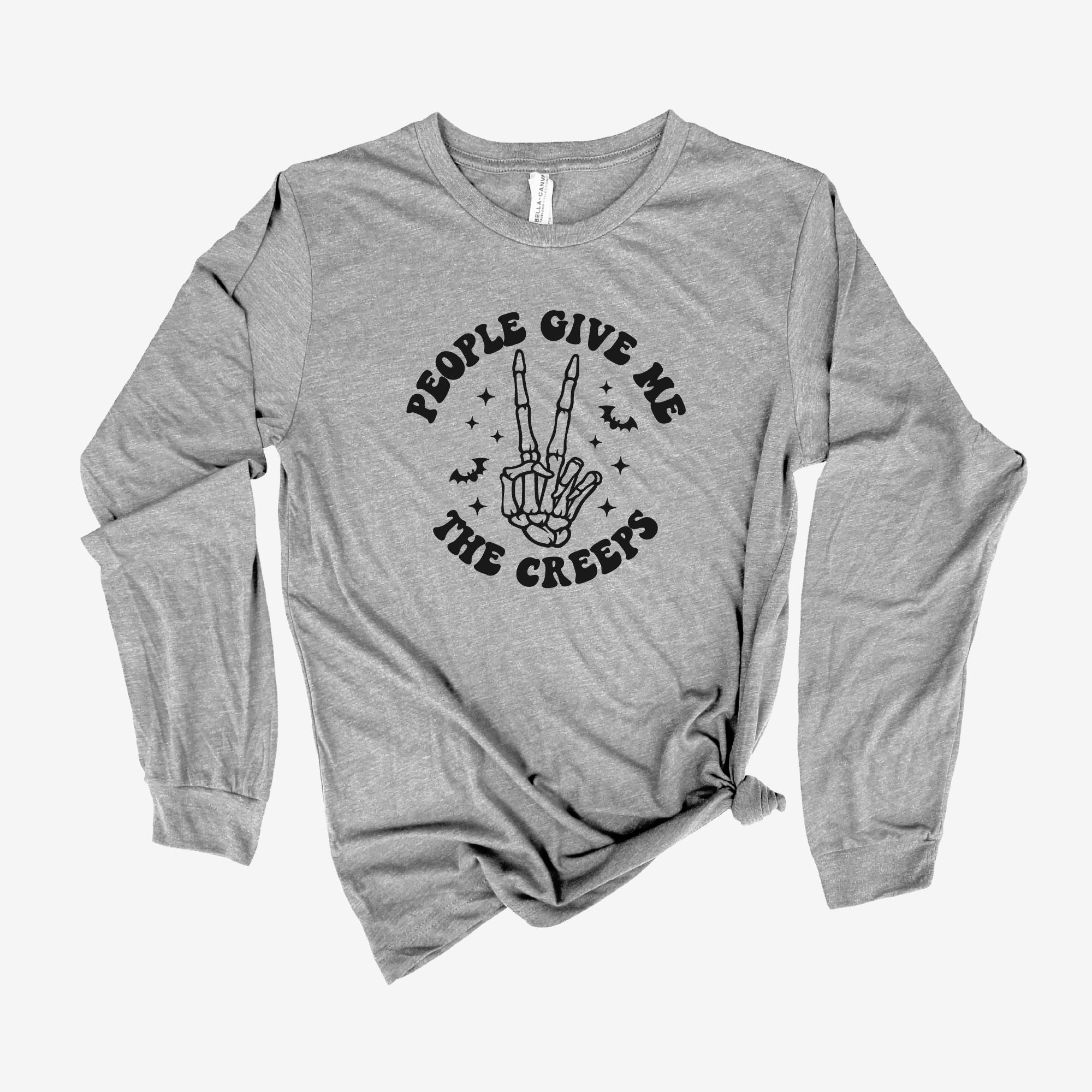 People Give Me The Creeps Halloween Long Sleeve *UNISEX FIT*-Long Sleeves-208 Tees Wholesale, Idaho