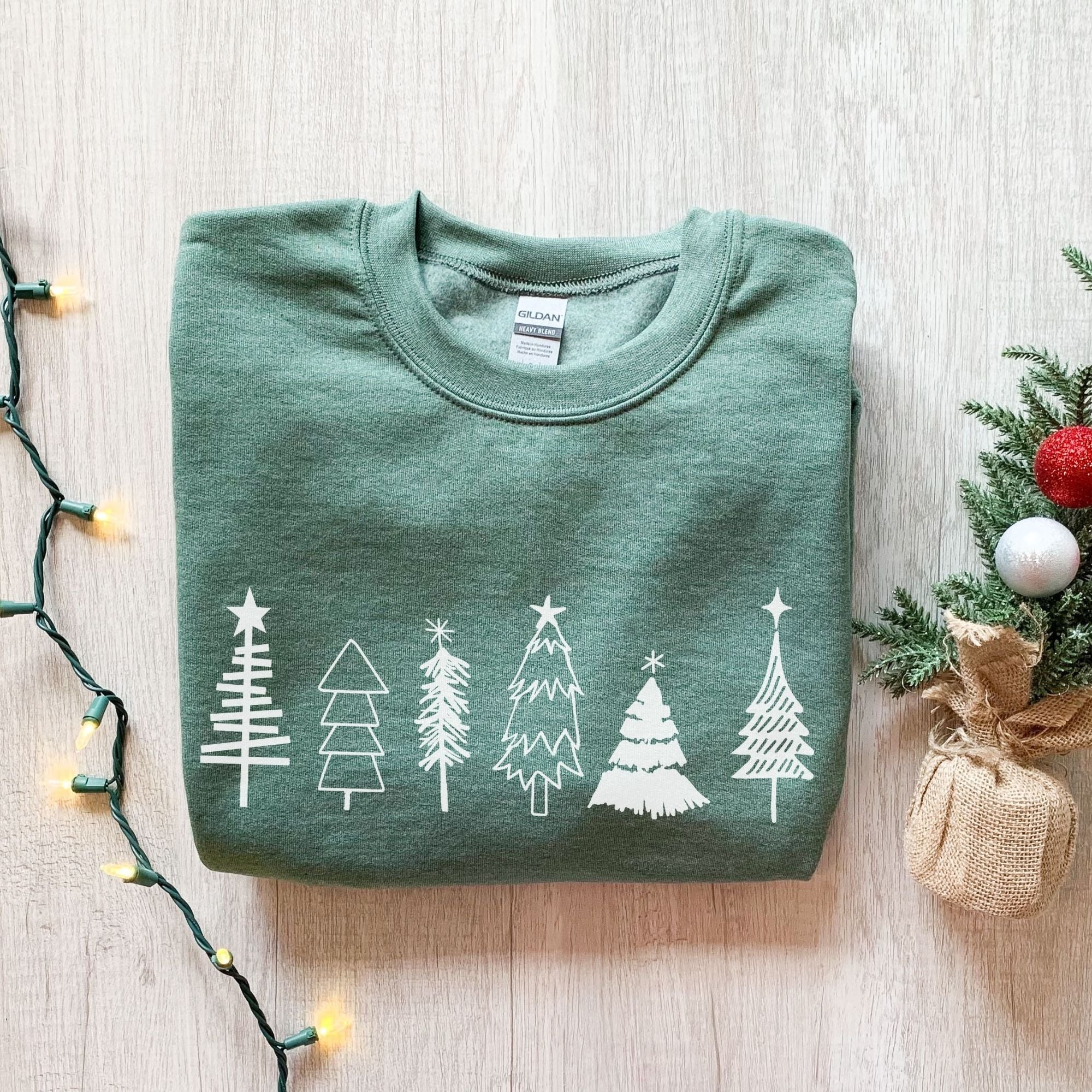 Simple Christmas Tree Sweatshirt - Hoodie for the Holiday Season *UNISEX FIT*-Sweatshirts-208 Tees Wholesale, Idaho