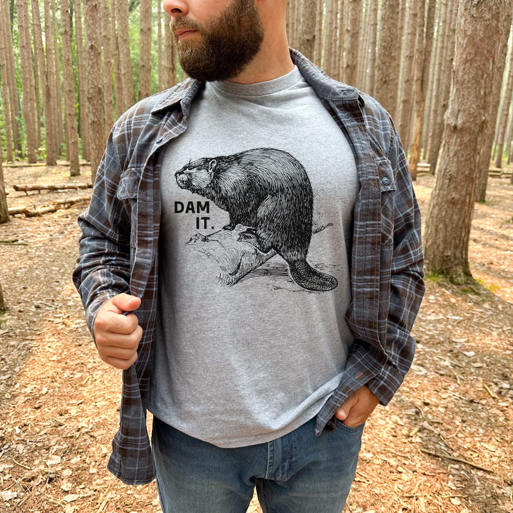 Dam It Hilarious Beaver TShirt Nature Graphic Tee *UNISEX FIT*-Graphic Tees-208 Tees Wholesale, Idaho