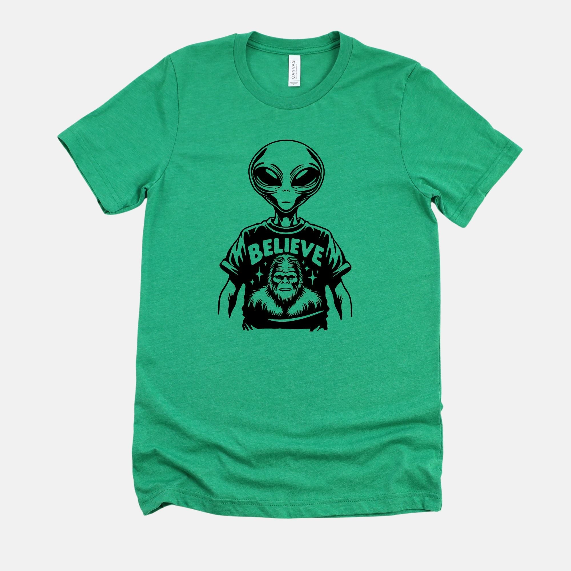 Alien Loves Bigfoot TShirt *UNISEX FIT*-Graphic Tees-208 Tees Wholesale, Idaho