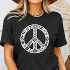 Floral Peace Sign Graphic Tee Bigfoot Tshirt *UNISEX FIT*-Graphic Tees-208 Tees Wholesale, Idaho