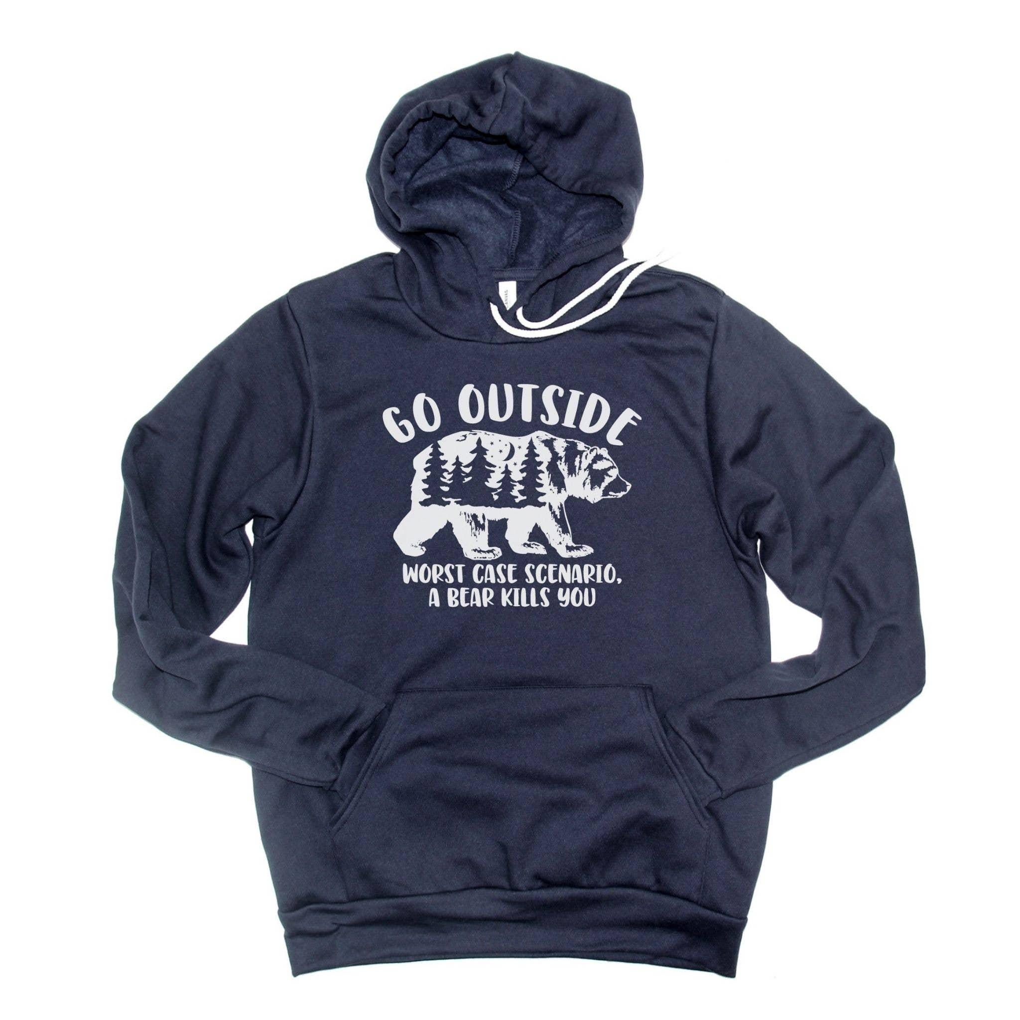 WHOLESALE Go Outside Bear Crewneck Sweatshirt | Outdoors Hoodie 041-Sweatshirts-208 Tees Wholesale, Idaho