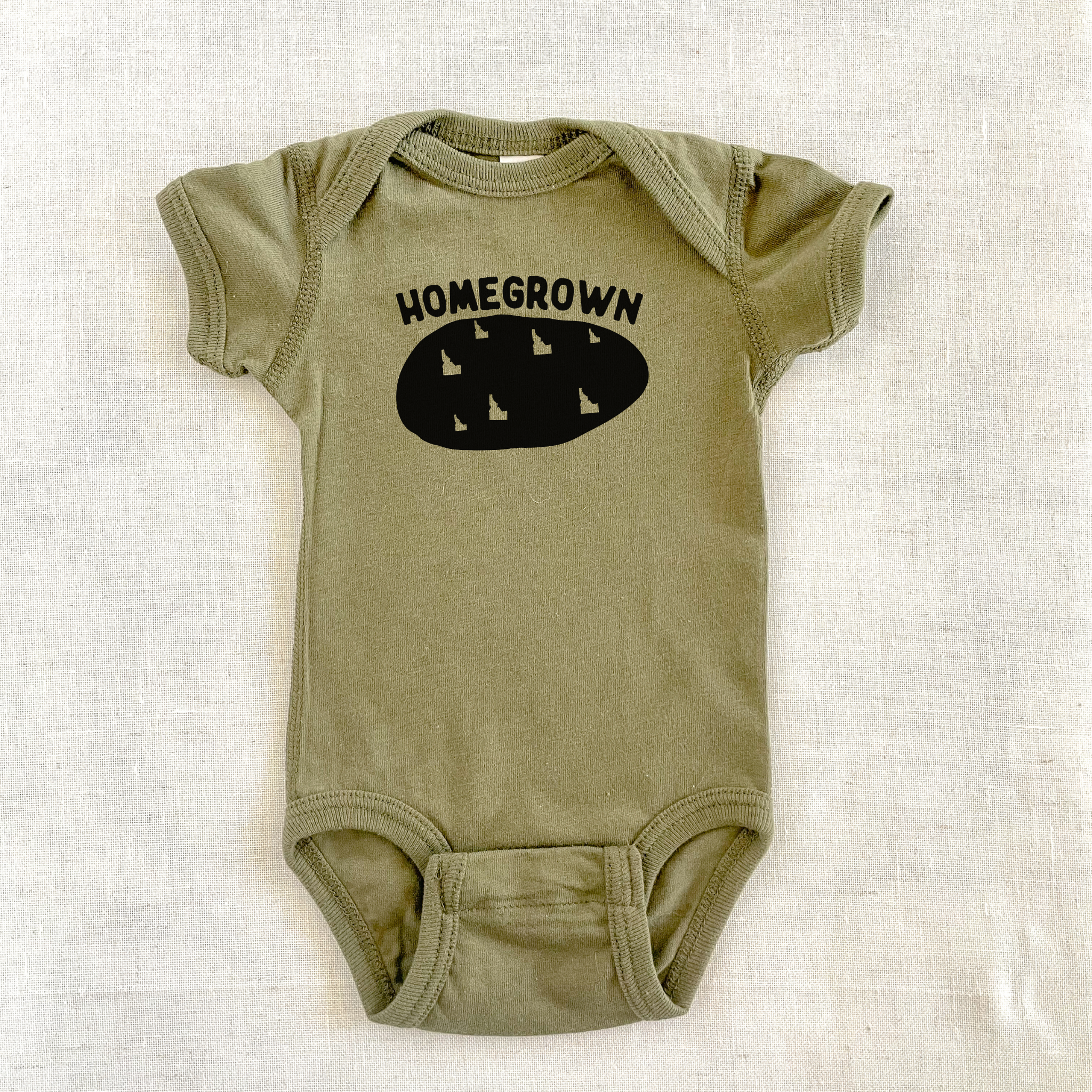 Homegrown Idaho Onsie - Baby Shirt-Baby & Toddler-208 Tees Wholesale, Idaho