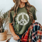 Floral Peace Sign Graphic Tee Bigfoot Tshirt *UNISEX FIT*-Graphic Tees-208 Tees Wholesale, Idaho