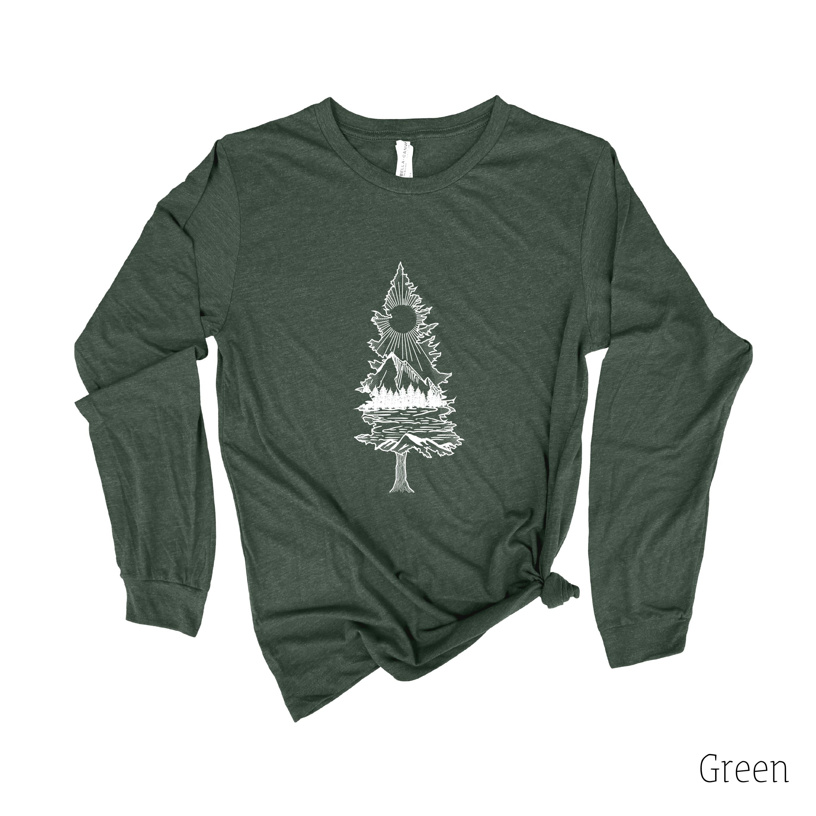 Lone Pine Tree Long Sleeve 34T *UNISEX FIT*-Long Sleeves-208 Tees Wholesale, Idaho