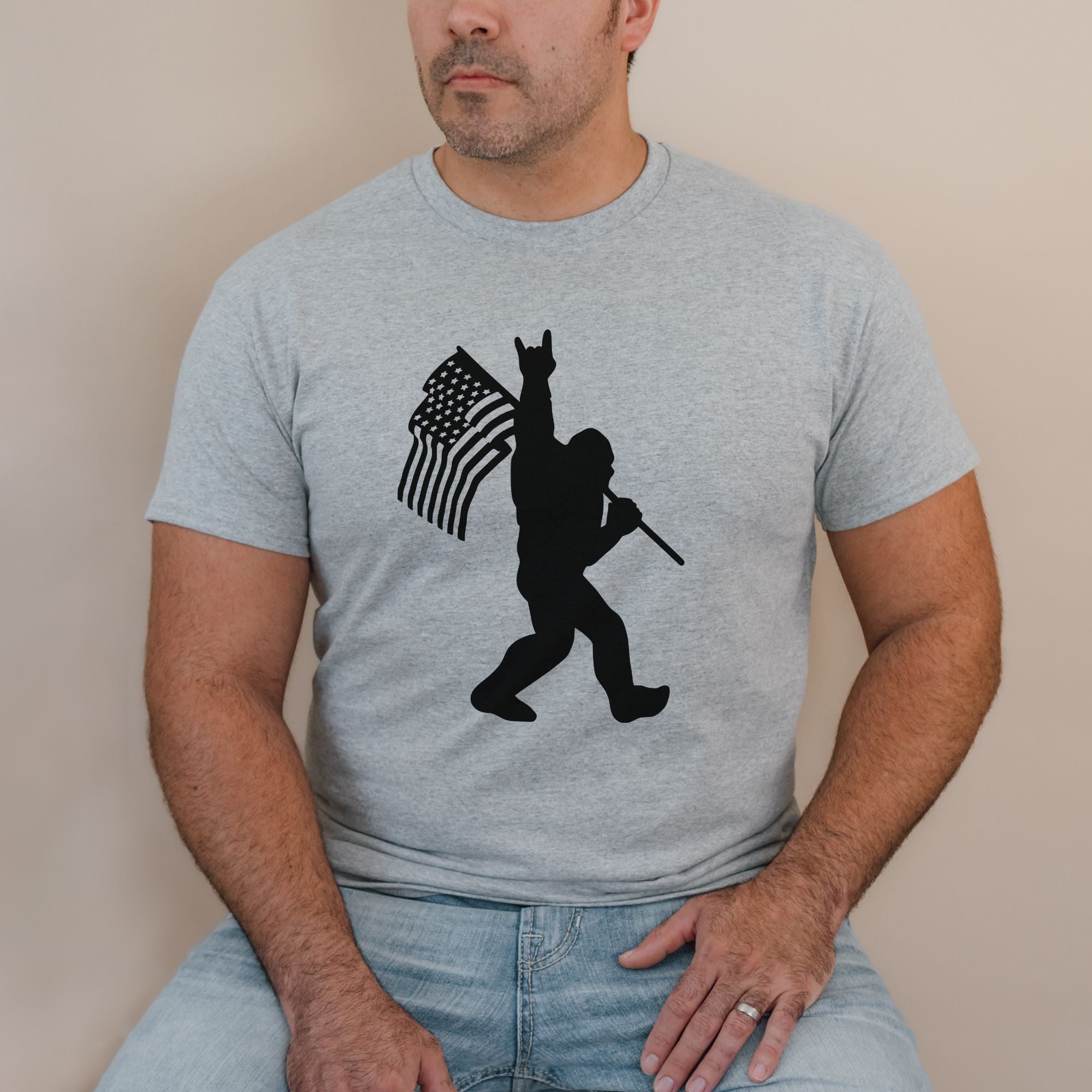 Patriotic Bigfoot Shirt *UNISEX FIT*-Graphic Tees-208 Tees Wholesale, Idaho