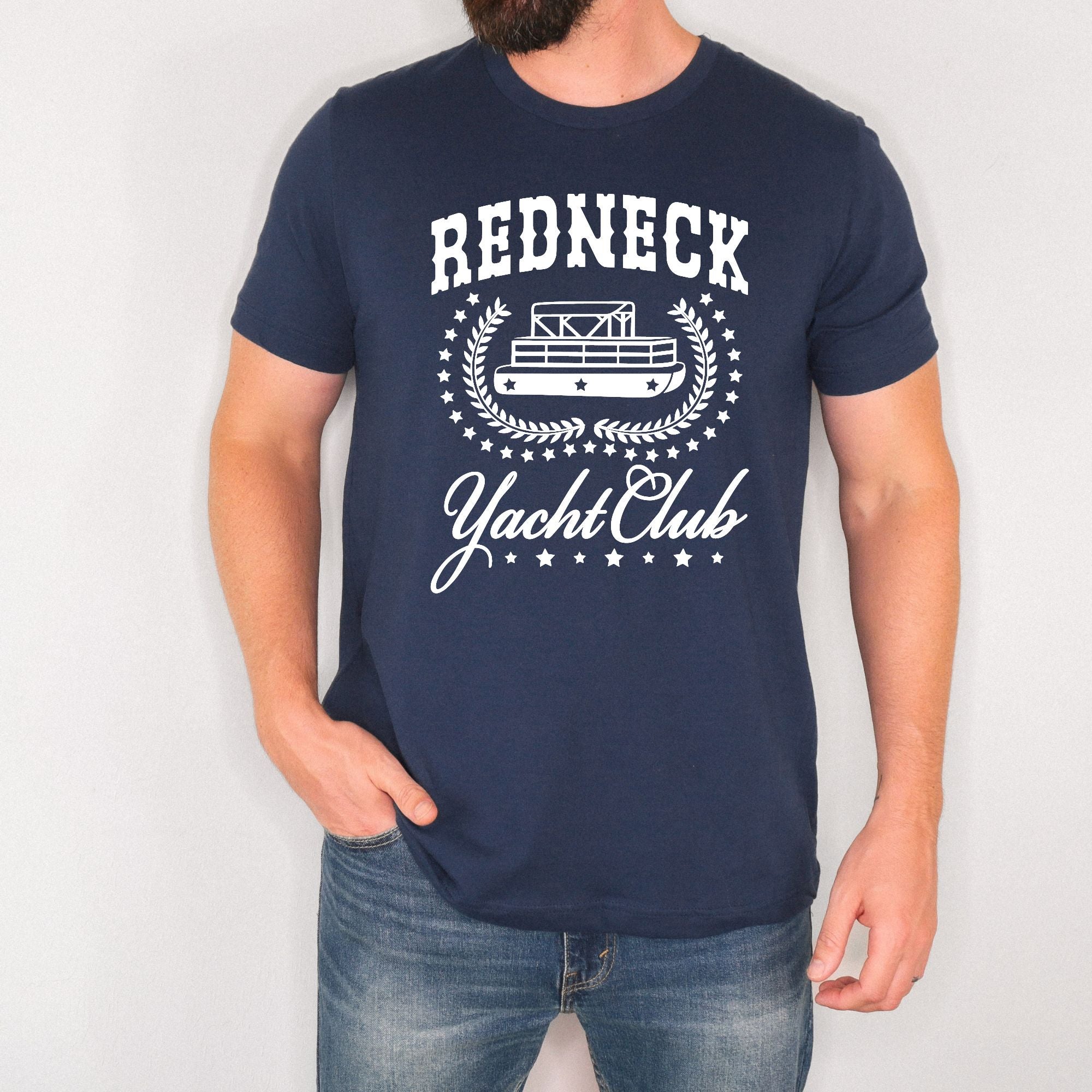 Redneck Yacht Club Pontoon Graphic Tee Bigfoot Tshirt *UNISEX FIT*-Graphic Tees-208 Tees Wholesale, Idaho