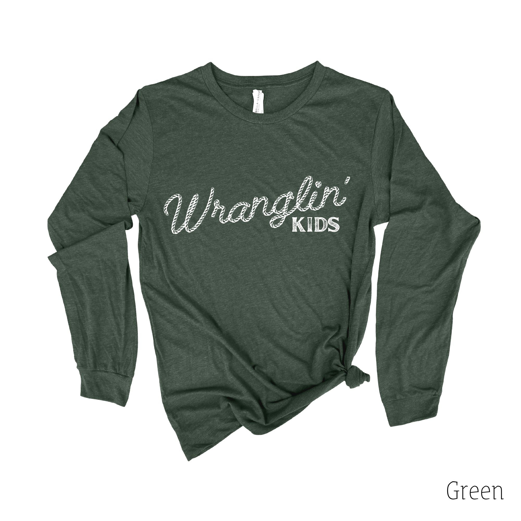 Wranglin' Kids Long Sleeve Shirt 177T *UNISEX FIT*-Long Sleeves-208 Tees Wholesale, Idaho