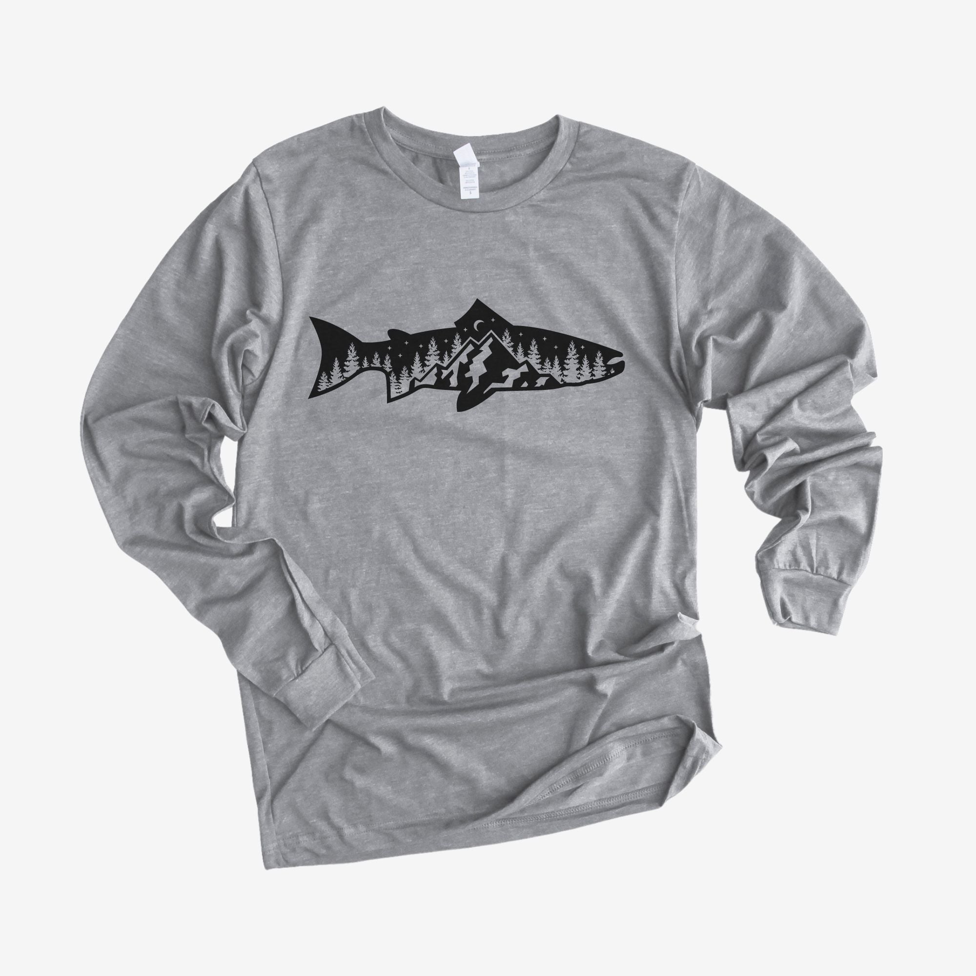 Trout Fishing Nature Long Sleeve *UNISEX FIT*-Long Sleeves-208 Tees Wholesale, Idaho