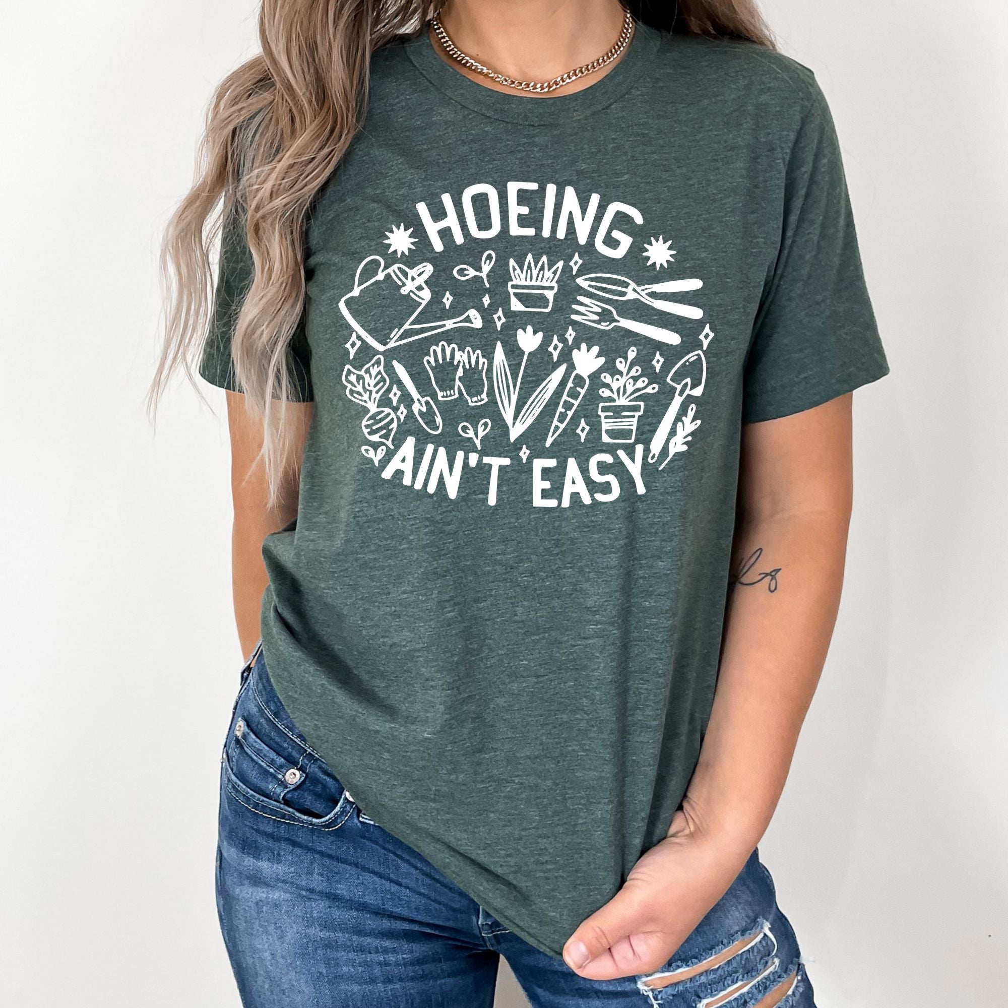 Hoeing Ain't Easy Hilarious Gardening Graphic Tee Tshirt *UNISEX FIT*-Graphic Tees-208 Tees Wholesale, Idaho