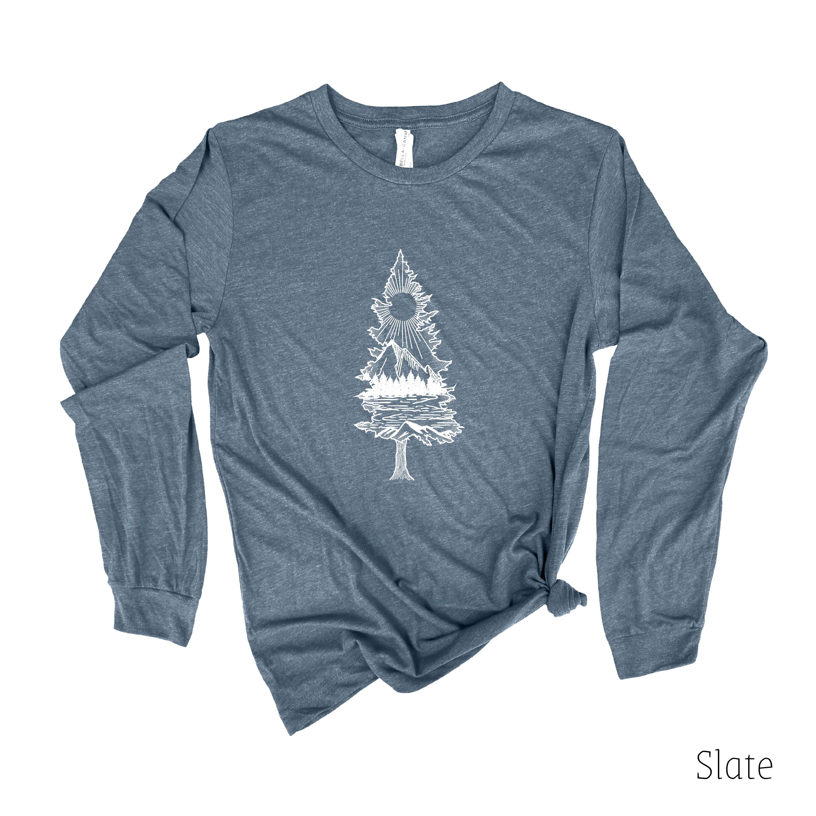 Lone Pine Tree Long Sleeve 34T *UNISEX FIT*-Long Sleeves-208 Tees Wholesale, Idaho