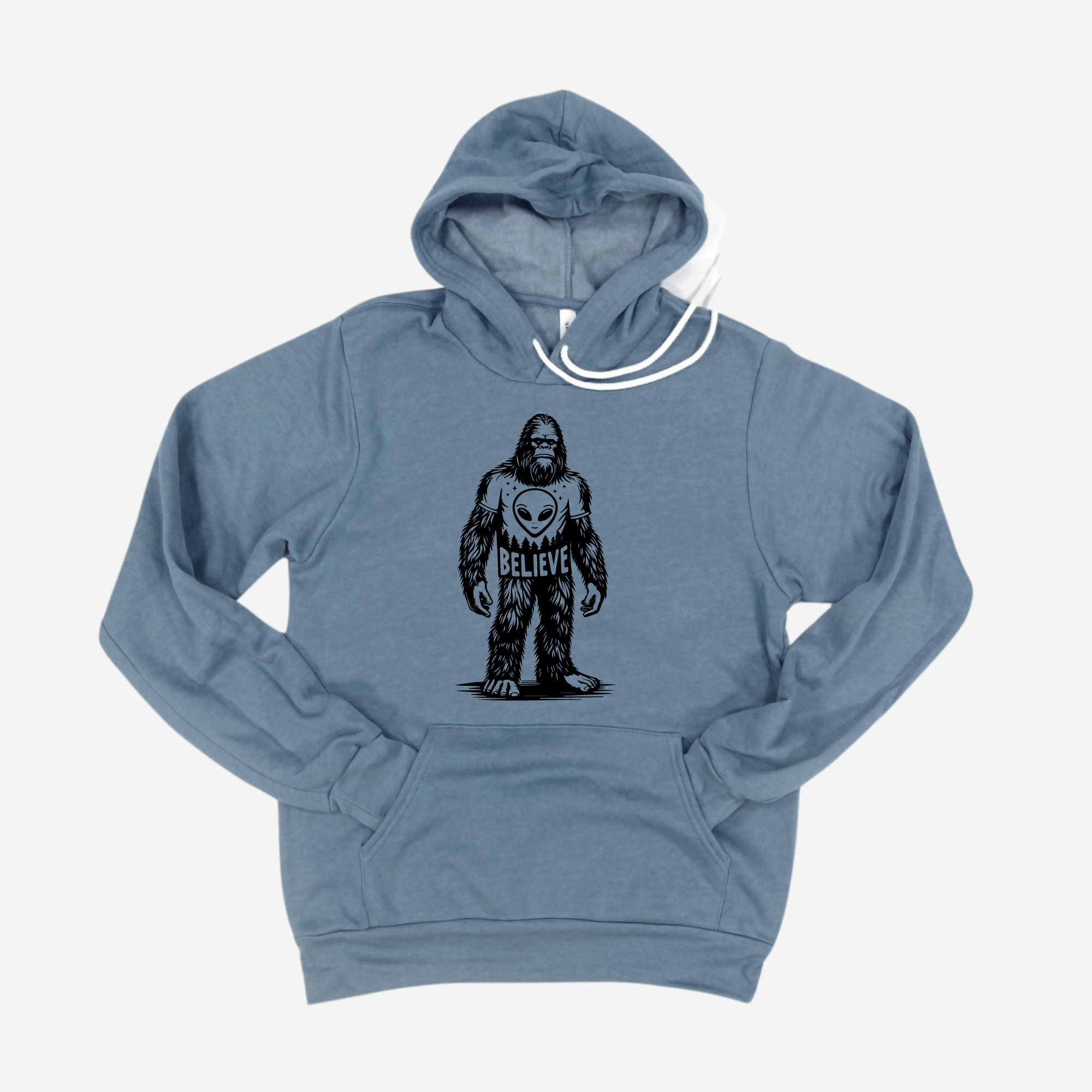 Bigfoot Believes in Aliens Bella Canvas Sweatshirt or Hoodie *Unisex Fit*-Sweatshirts-208 Tees Wholesale, Idaho