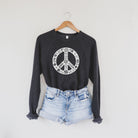 Floral Peace Sign Bella Canvas Sweatshirt or Hoodie *Unisex Fit*-Sweatshirts-208 Tees Wholesale, Idaho