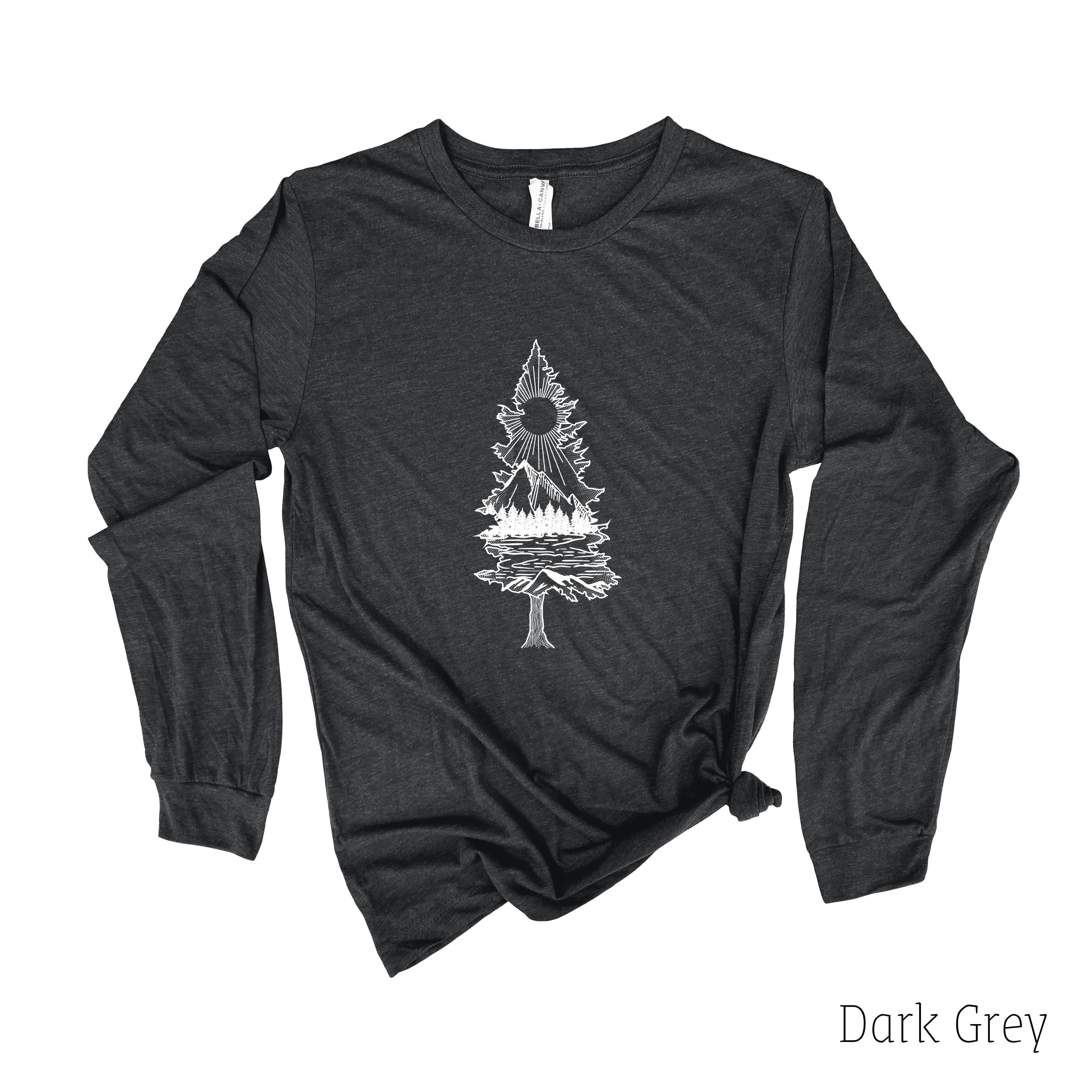 Lone Pine Tree Long Sleeve 34T *UNISEX FIT*-Long Sleeves-208 Tees Wholesale, Idaho