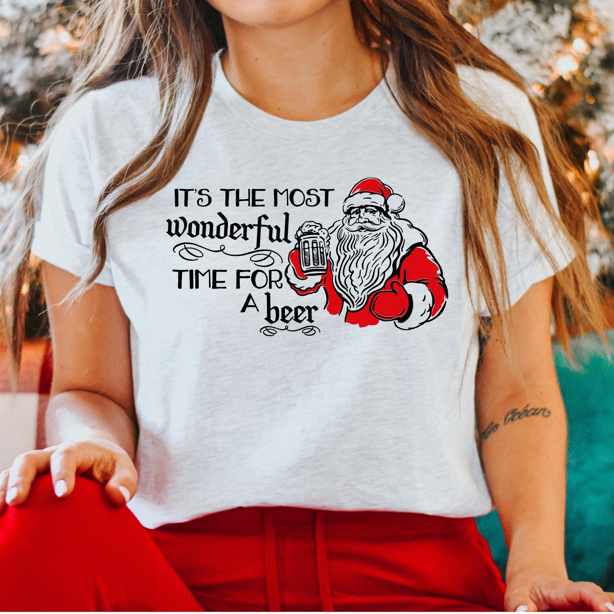 Wonderful Time for a Beer Santa Shirt, Funny Holiday Graphic Tee *UNISEX FIT*-208 Tees Wholesale, Idaho