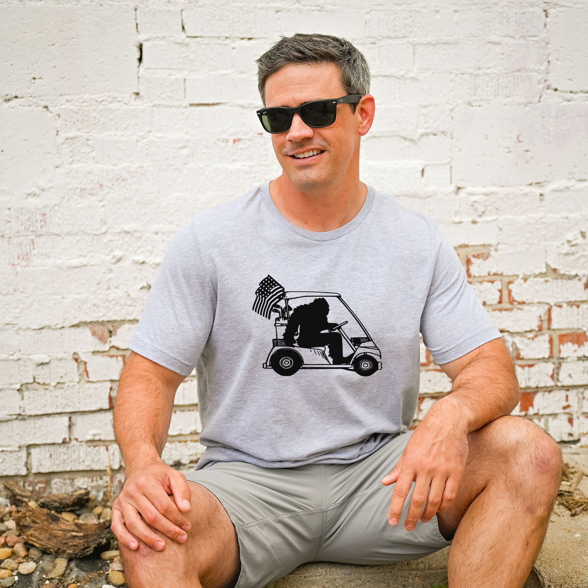 Bigfoot Golf Cart Funny Tshirt *UNISEX FIT*-208 Tees Wholesale, Idaho