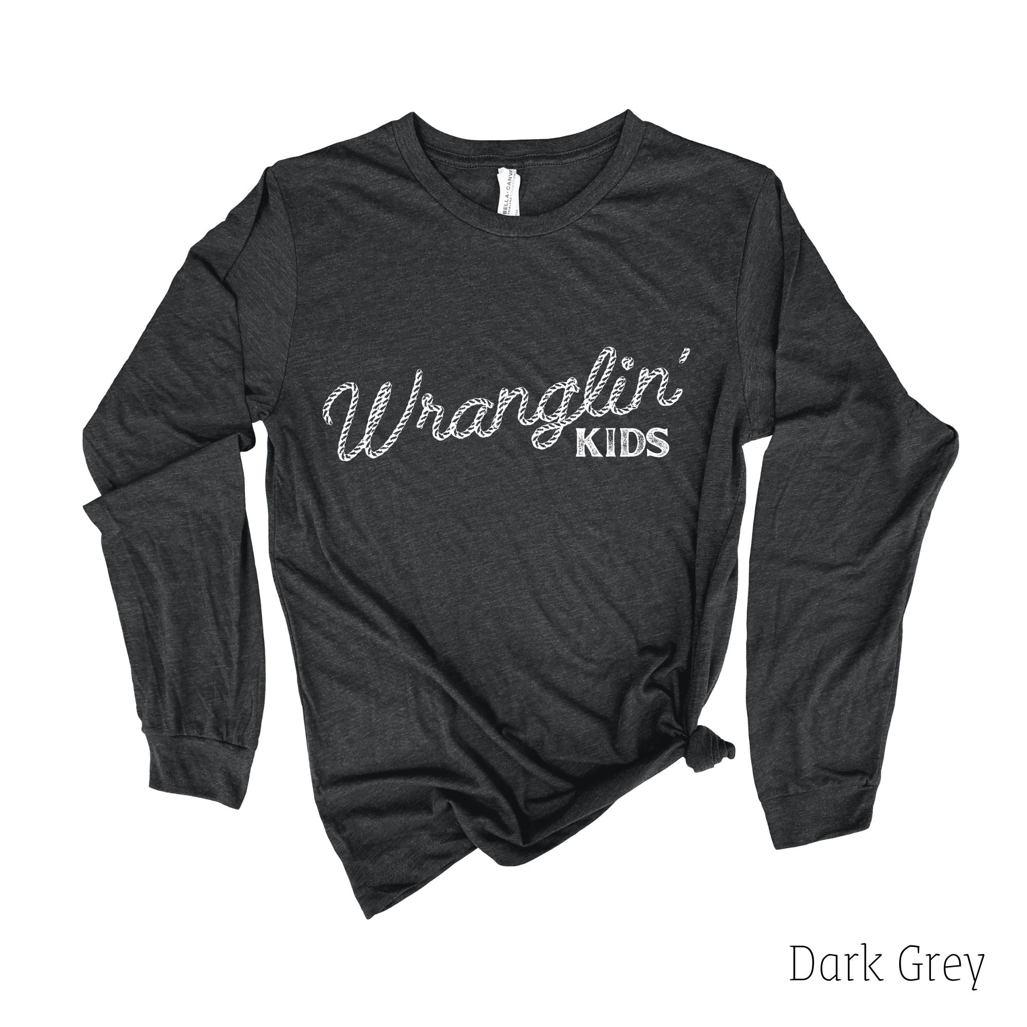 Wranglin' Kids Long Sleeve Shirt 177T *UNISEX FIT*-Long Sleeves-208 Tees Wholesale, Idaho