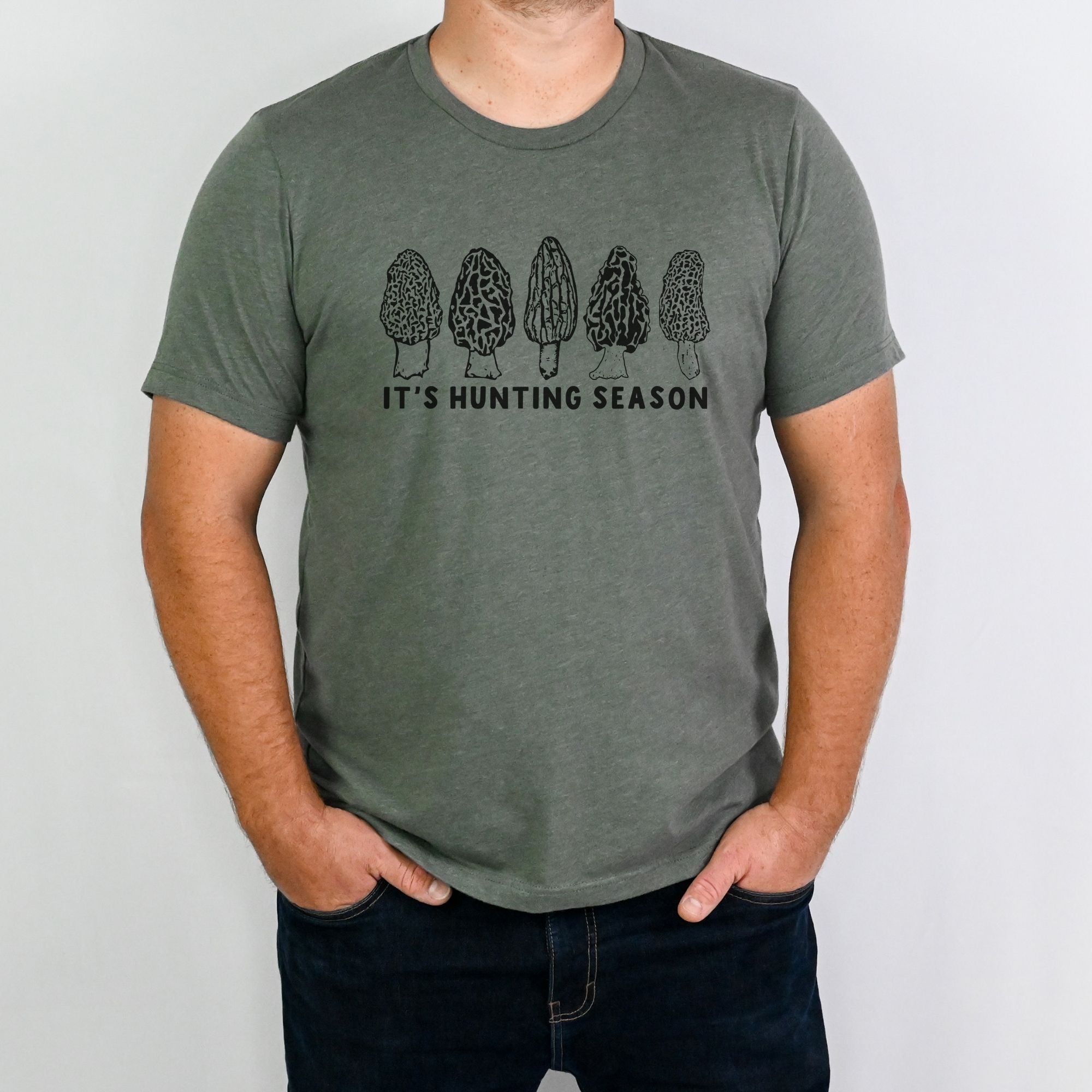 It’s Hunting Season Mushroom Graphic Tee Long Sleeve 213-Graphic Tees-208 Tees Wholesale, Idaho
