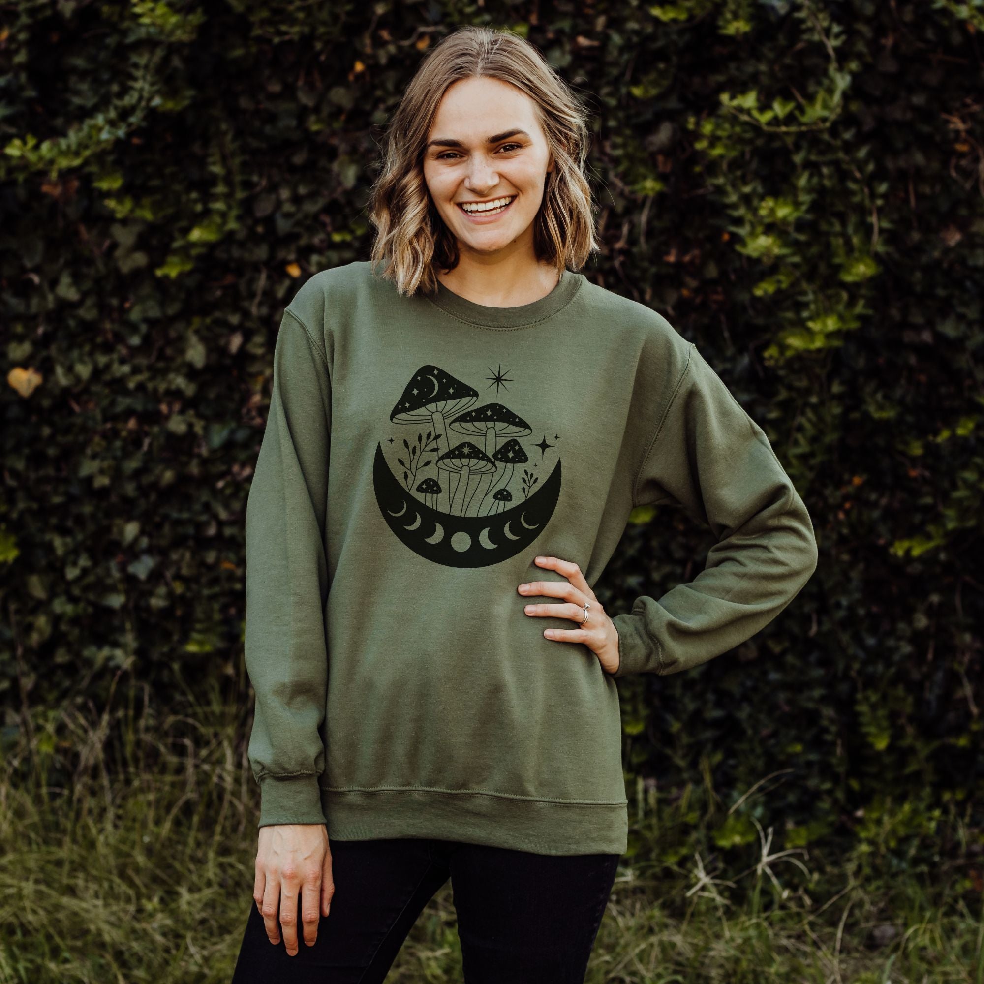 Mystical Mushroom Sweatshirt *UNISEX FIT*-Sweatshirts-208 Tees Wholesale, Idaho