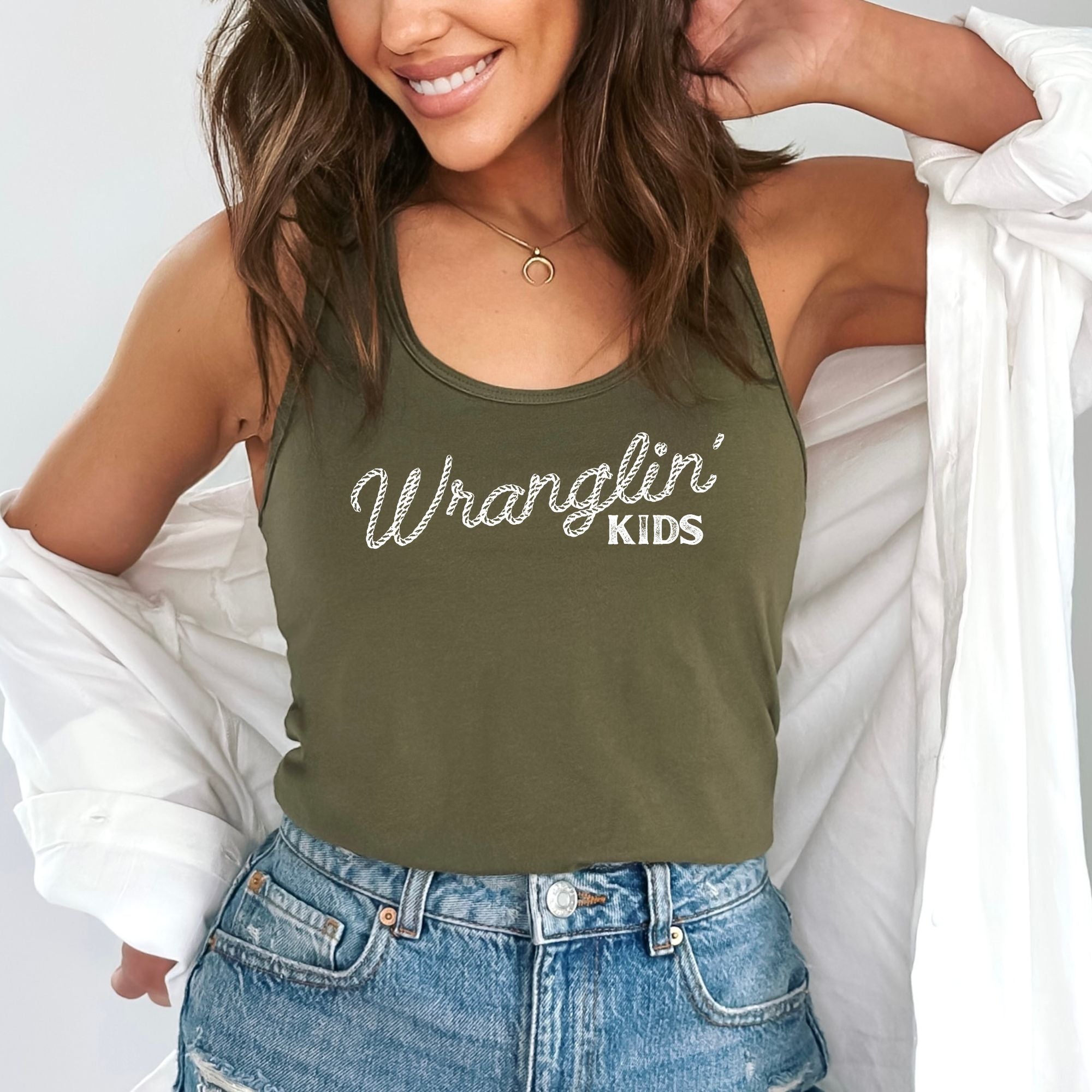 Wranglin' Kids Tank Top-Tank Tops-208 Tees Wholesale, Idaho