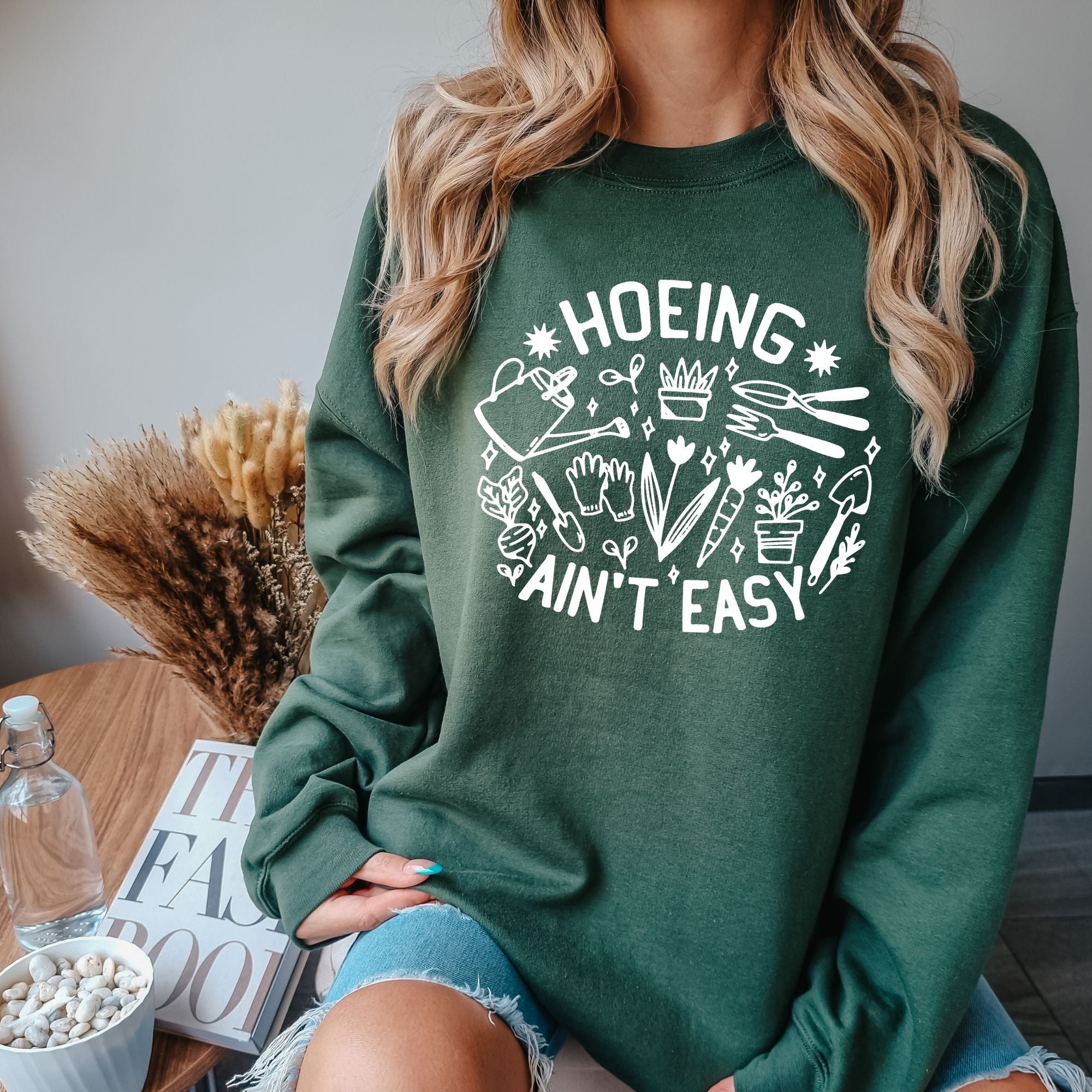 Hoeing Ain't Easy Hilarious Gardening Sweatshirt *UNISEX FIT*-Sweatshirts-208 Tees Wholesale, Idaho