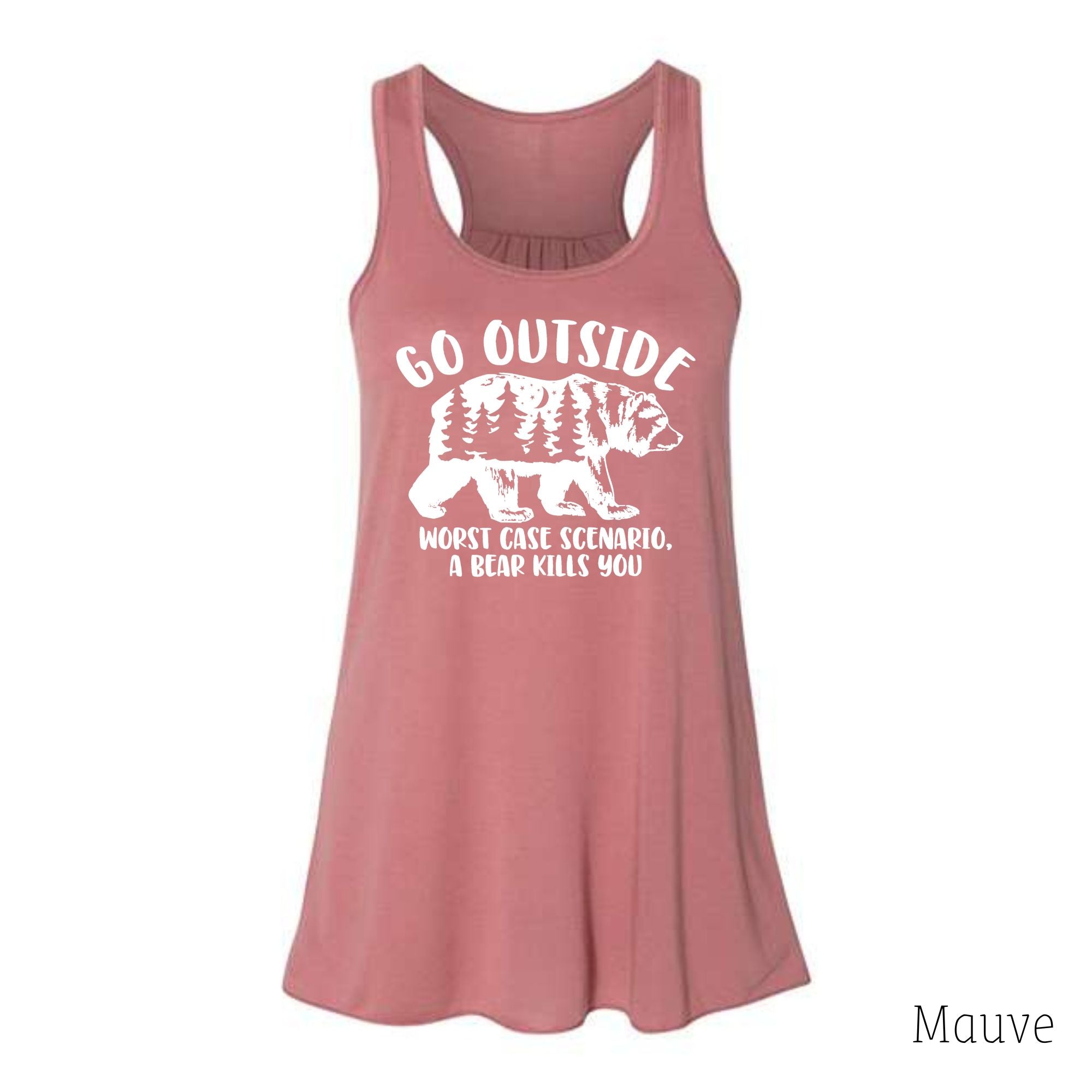 Go Outside Bear Tank Top-Tank Tops-208 Tees Wholesale, Idaho