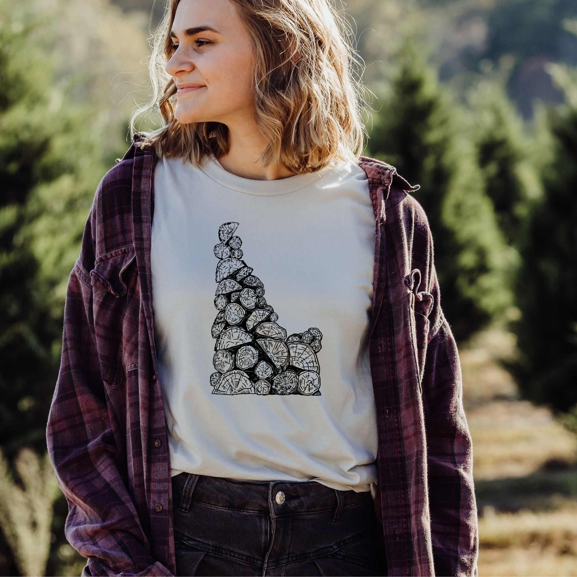 Idaho Firewood Graphic Tee Long Sleeve 133-Graphic Tees-208 Tees Wholesale, Idaho