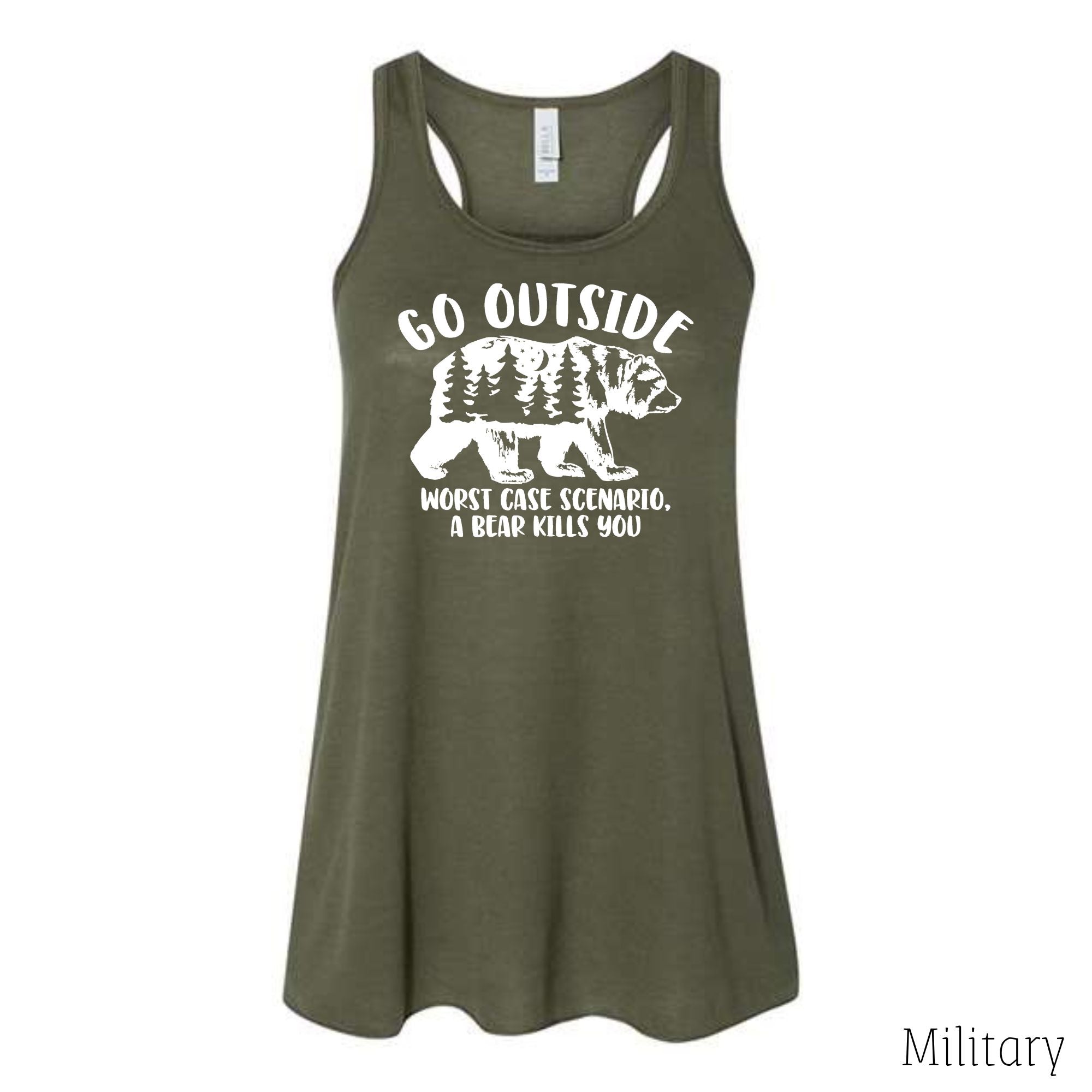 Go Outside Bear Tank Top-Tank Tops-208 Tees Wholesale, Idaho