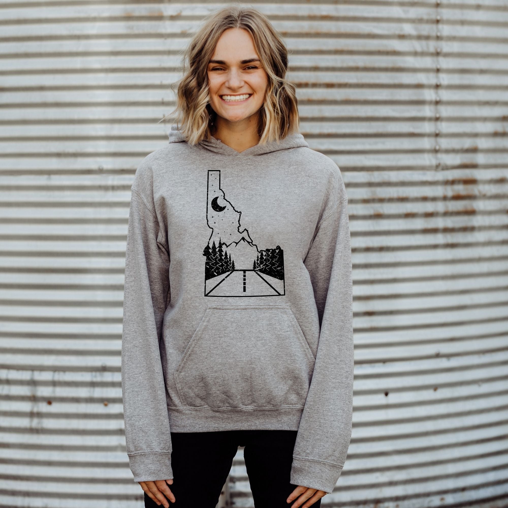 Idaho Highway Sweatshirt - Idahome Hoodie or Crewneck *UNISEX FIT*-Sweatshirts-208 Tees Wholesale, Idaho