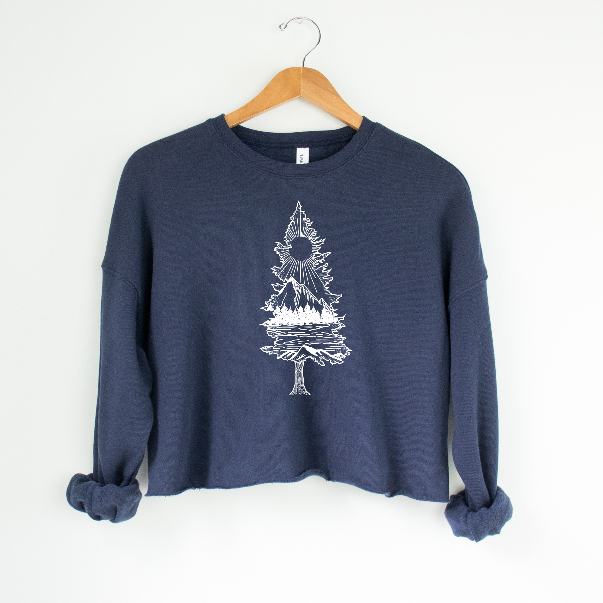 Lone Pine Bella Canvas Cropped Sweatshirt or Crop Hoodie *Women's Crop Fit*-208 Tees Wholesale, Idaho