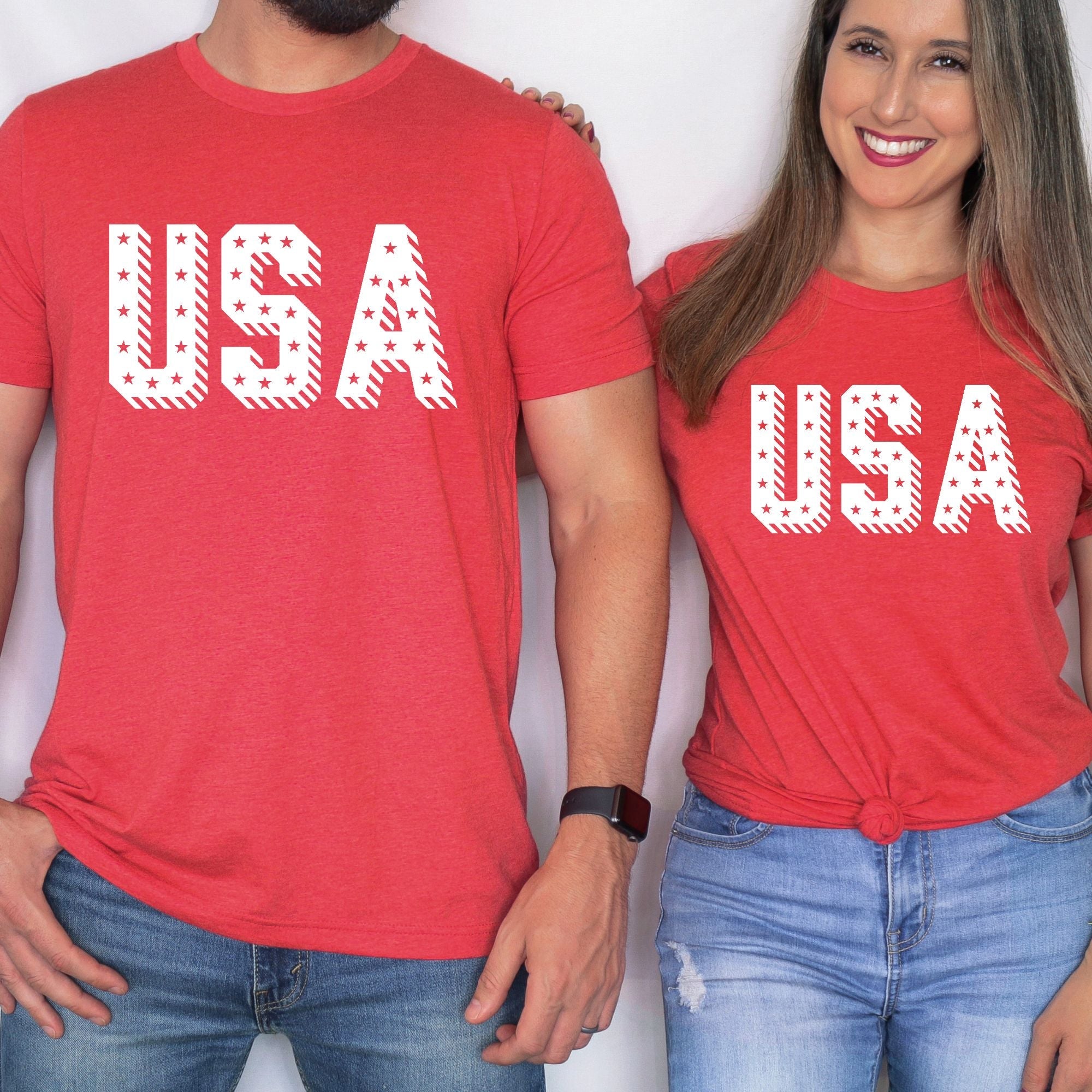 USA Stars 4th Of July *UNISEX FIT*-Graphic Tees-208 Tees Wholesale, Idaho