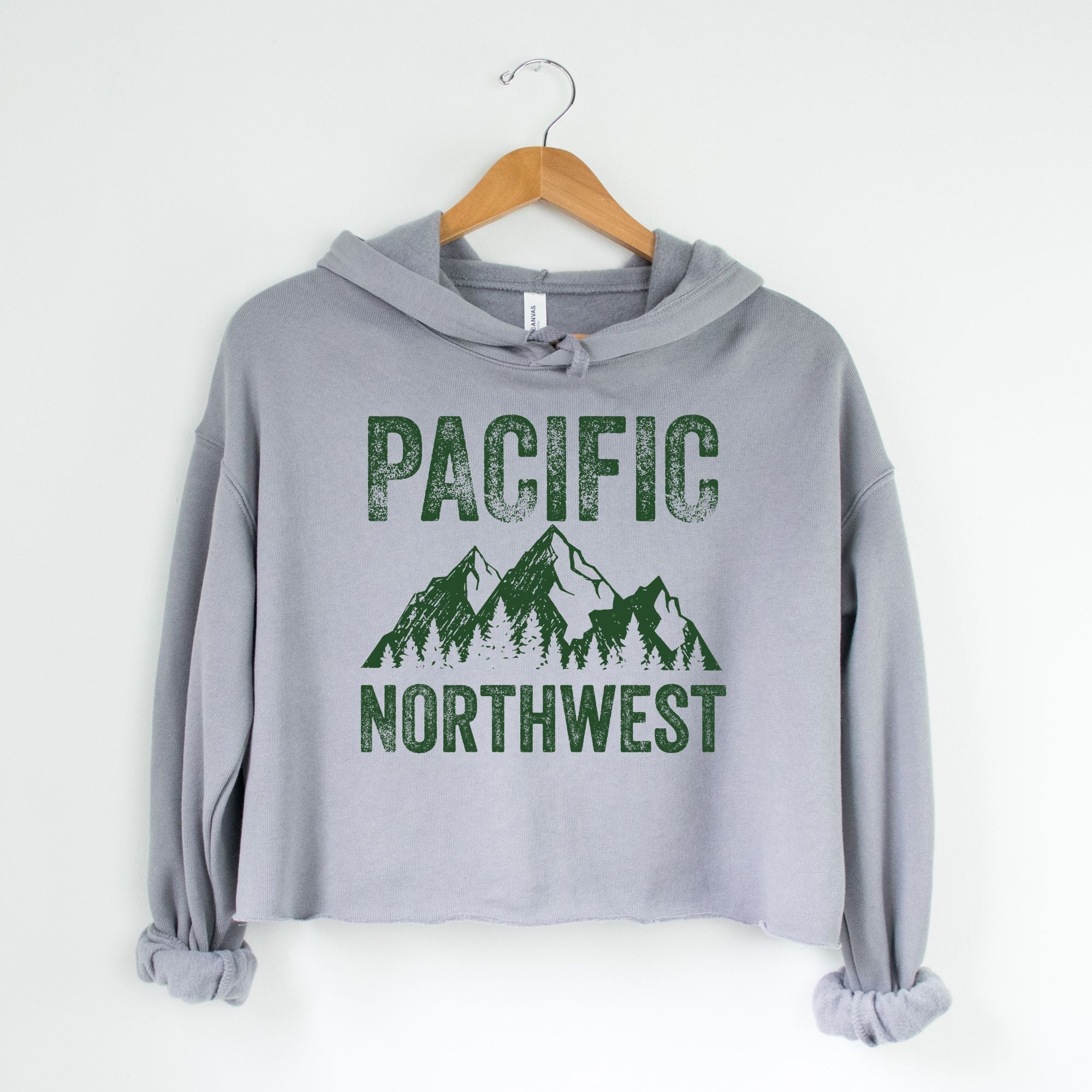 Pacific Northwest Bella Canvas Cropped Sweatshirt or Crop Hoodie *Women's Crop Fit*-208 Tees Wholesale, Idaho