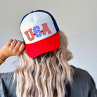 Checkered 4th of July Trucker Hat-Hats-208 Tees Wholesale, Idaho