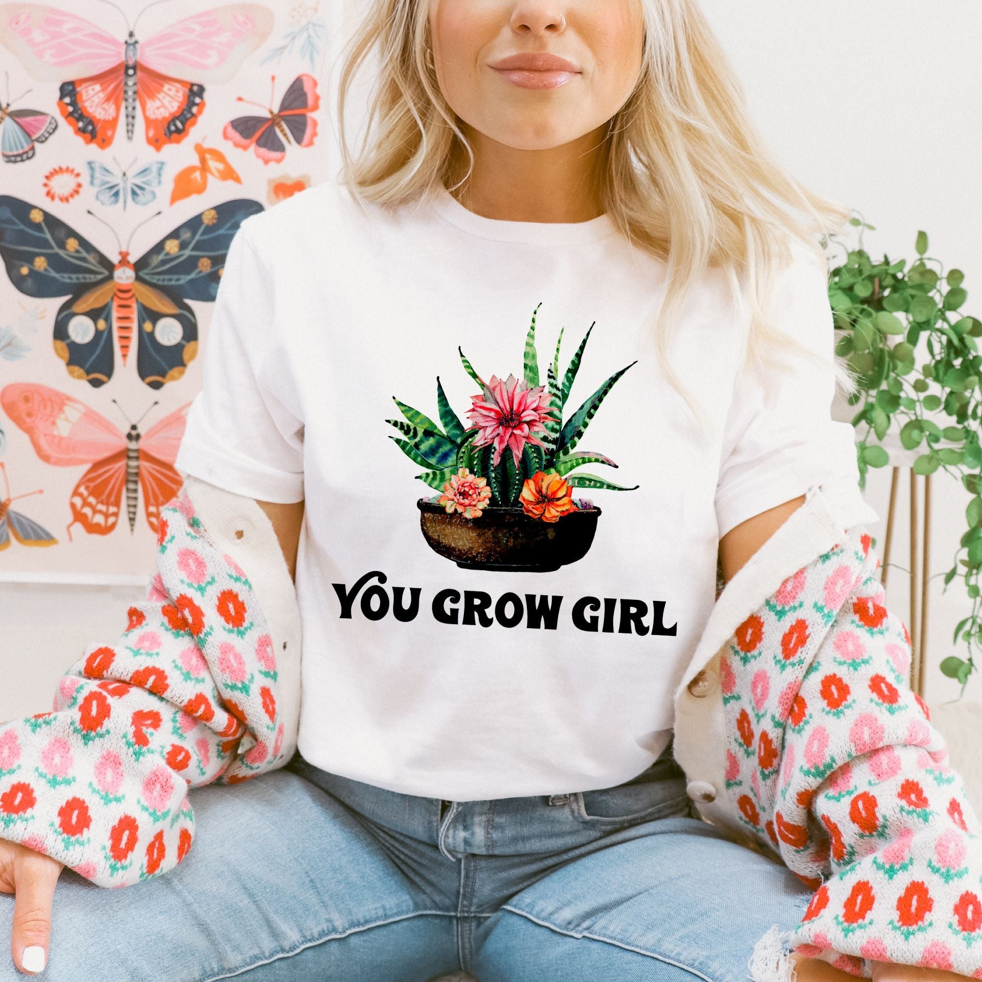 You Grow Girl Houseplant Graphic Tee *UNISEX FIT*-Graphic Tees-208 Tees Wholesale, Idaho