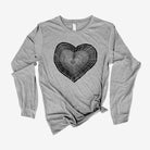 Tree Trunk Heart Long Sleeve Shirt 32T *UNISEX FIT*-Long Sleeves-208 Tees Wholesale, Idaho