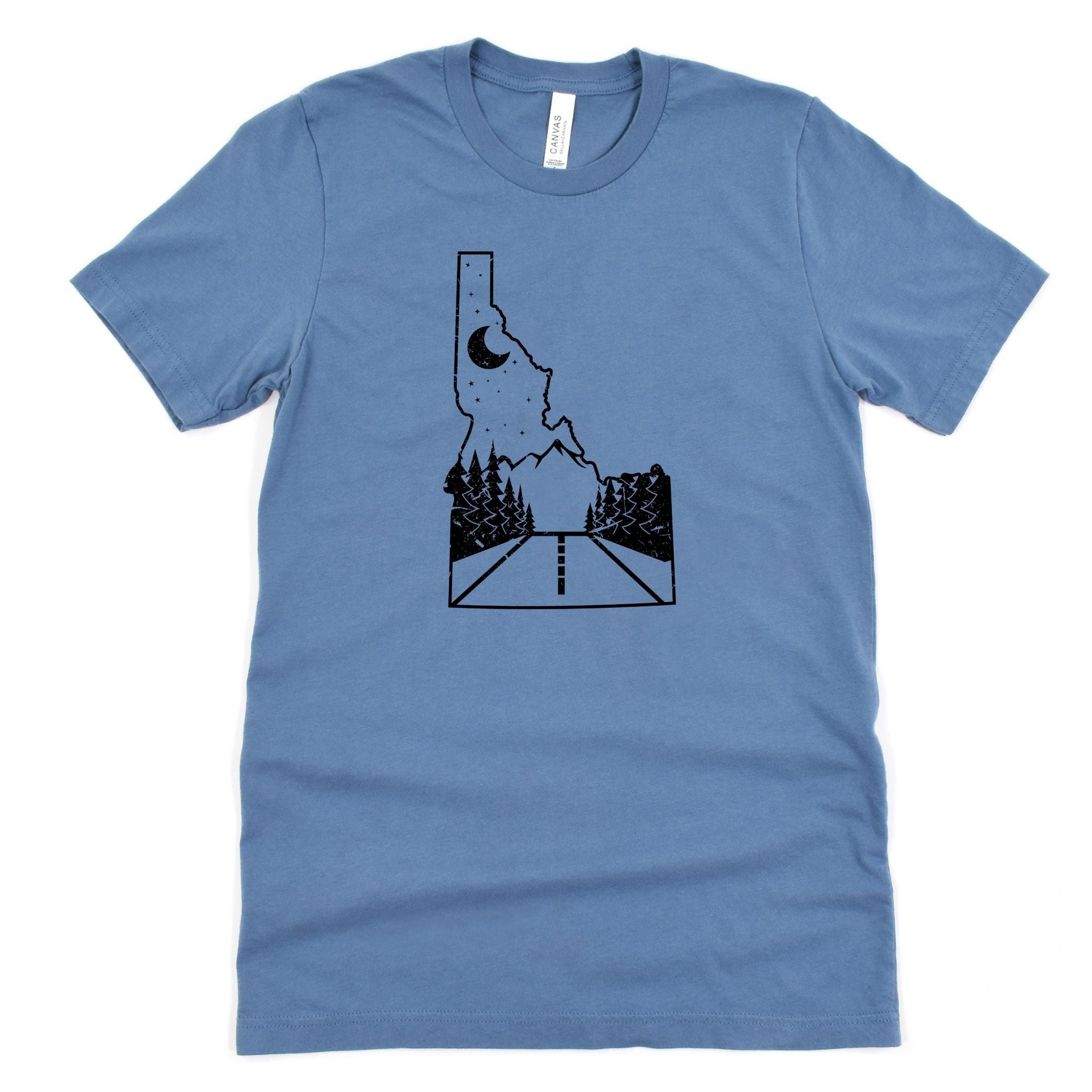 Idaho State Road Mountain Graphic Tee Long Sleeve 019-Graphic Tees-208 Tees Wholesale, Idaho