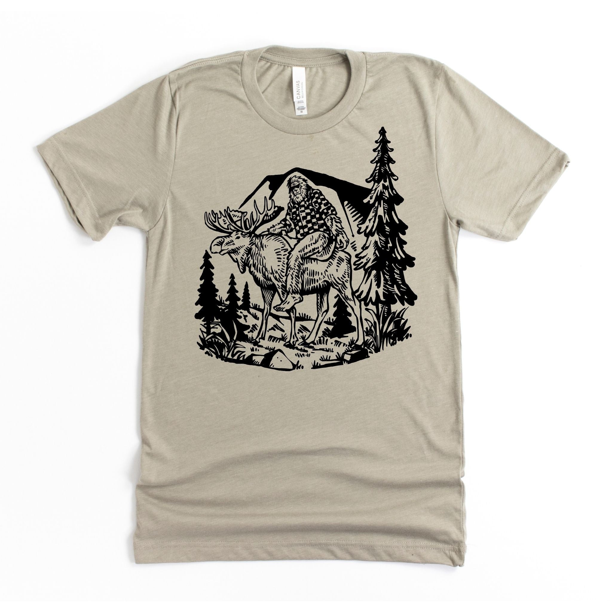 Bigfoot Moose Graphic Tee Long Sleeve 084-Graphic Tees-208 Tees Wholesale, Idaho